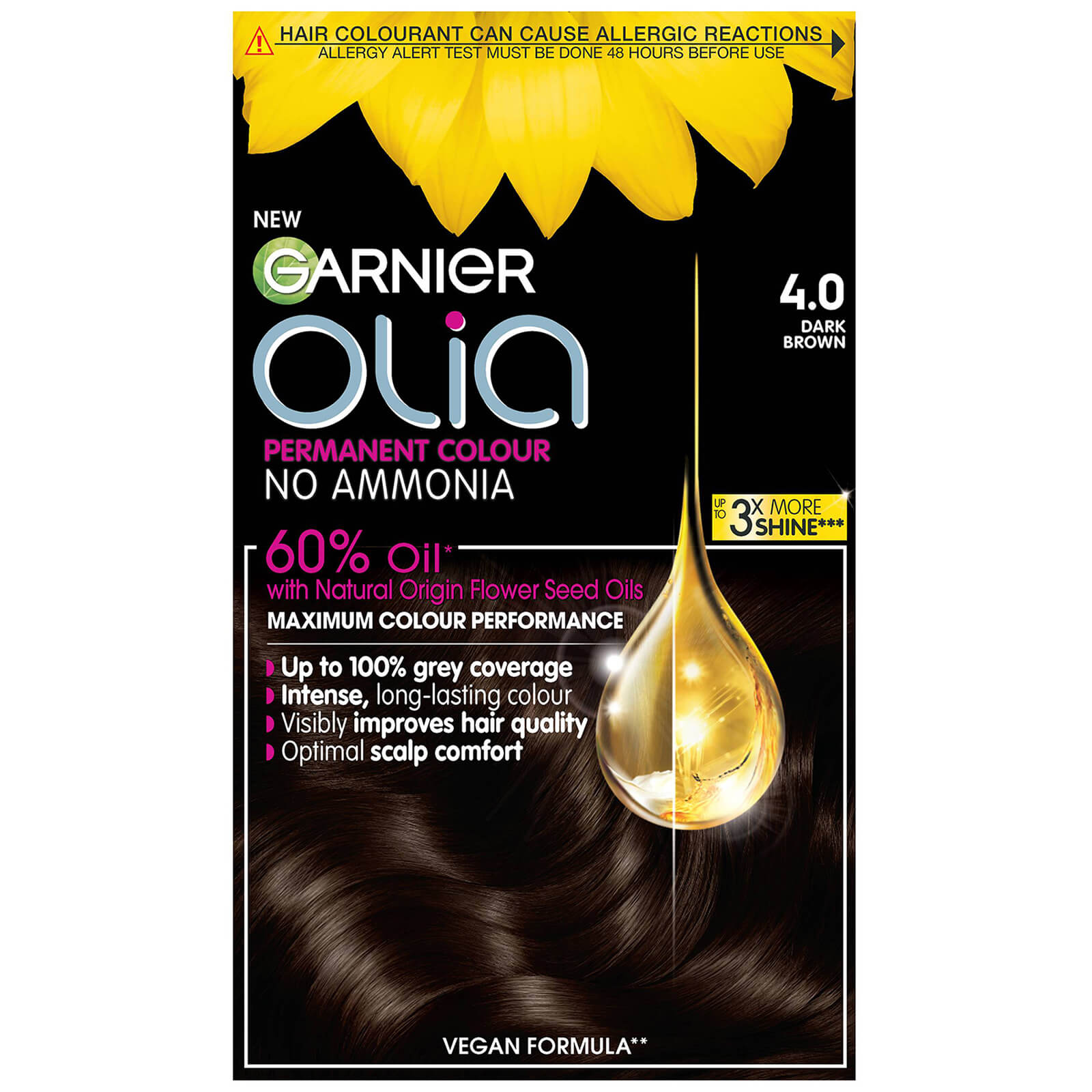 Garnier Olia Permanent Hair Dye (Various Shades) - 4.0 Dark Brown