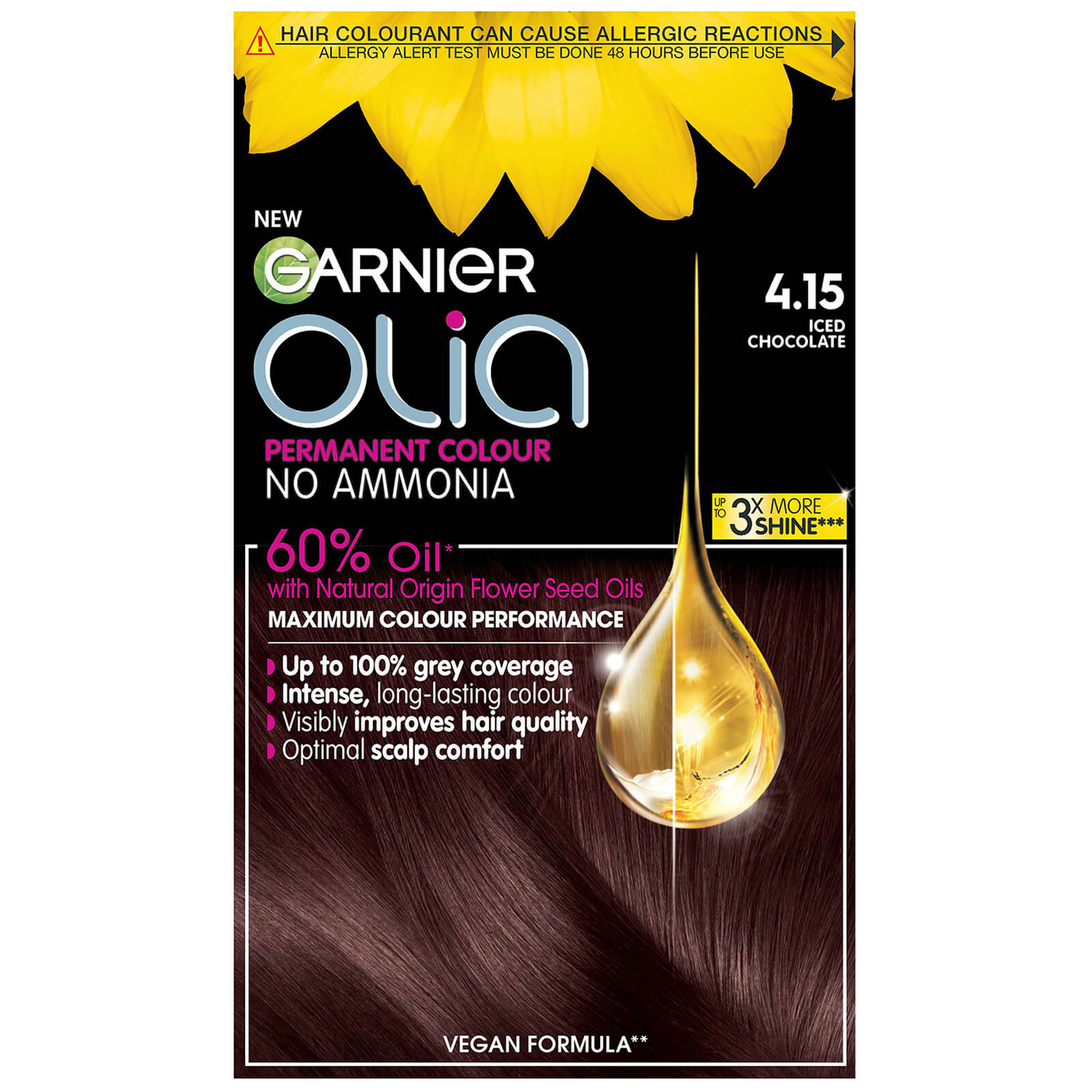 Garnier Olia Permanent Hair Dye (Various Shades) - 4.15 Iced Chocolate Brown