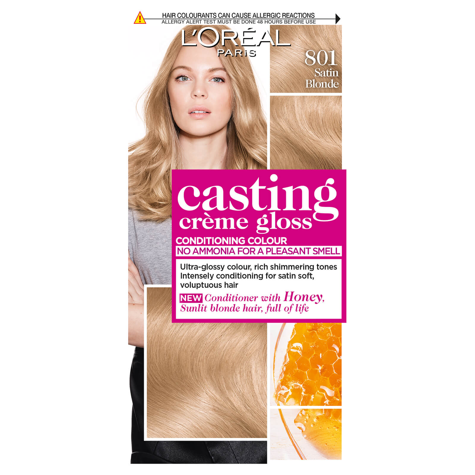 L'Oreal Paris Casting Creme Gloss Semi-Permanent Hair Dye (Various Shades) - 801 Satin Blonde