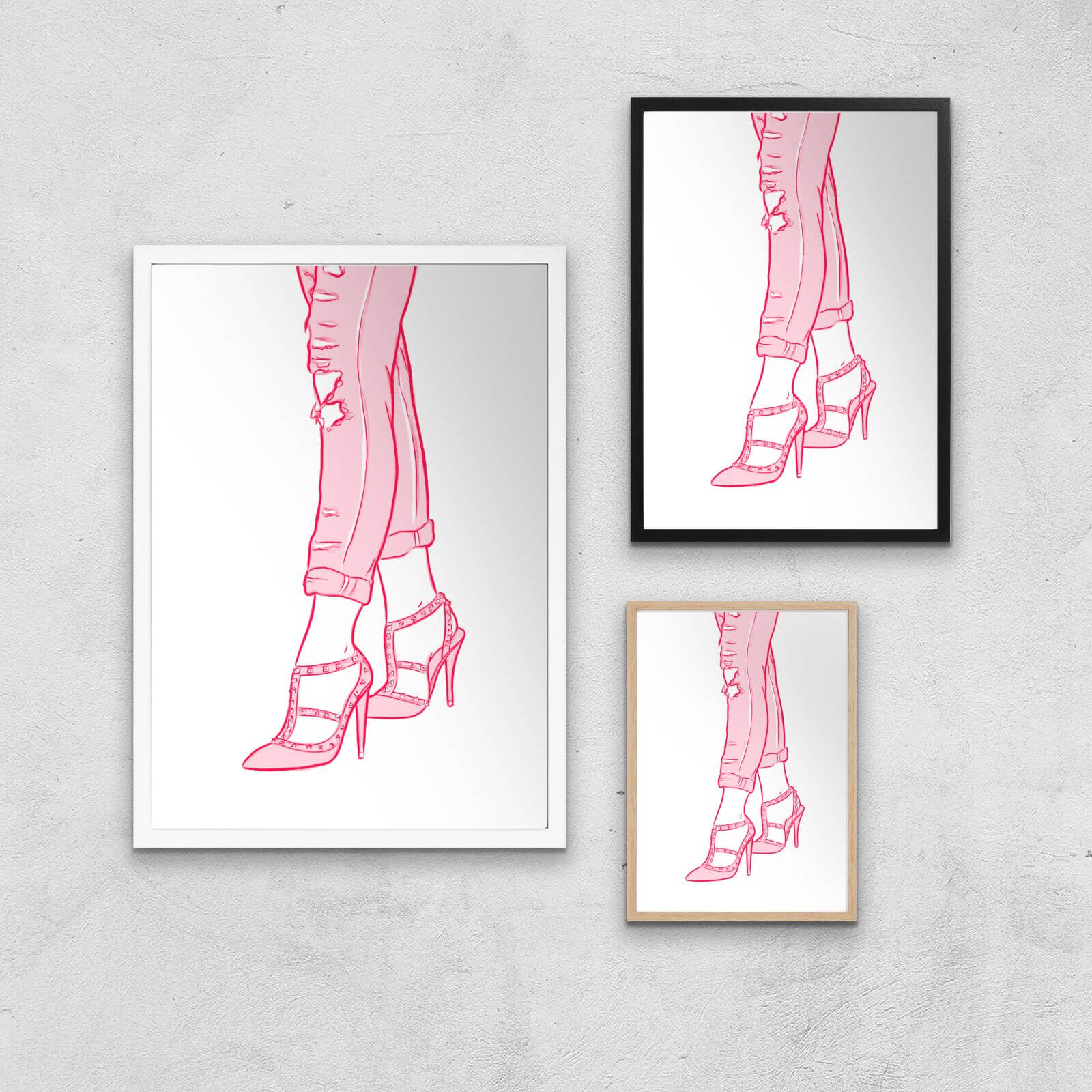 Heels And Jeans Art Print - A4 - Print Only