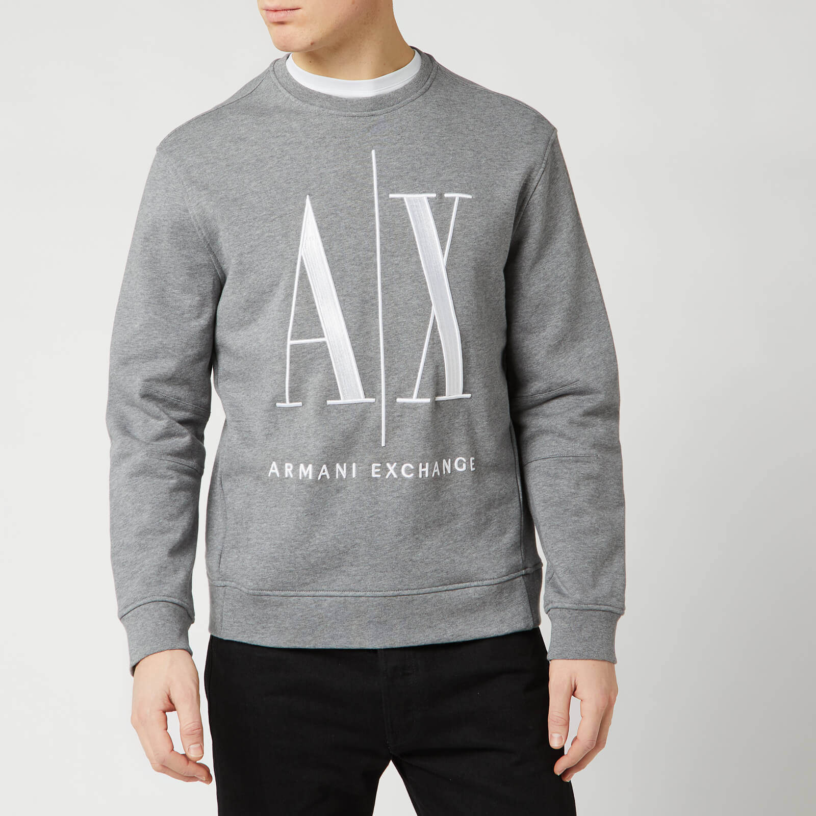 Armani Exchange Men's Big Ax Crewneck Sweatshirt - Heather Grey - S