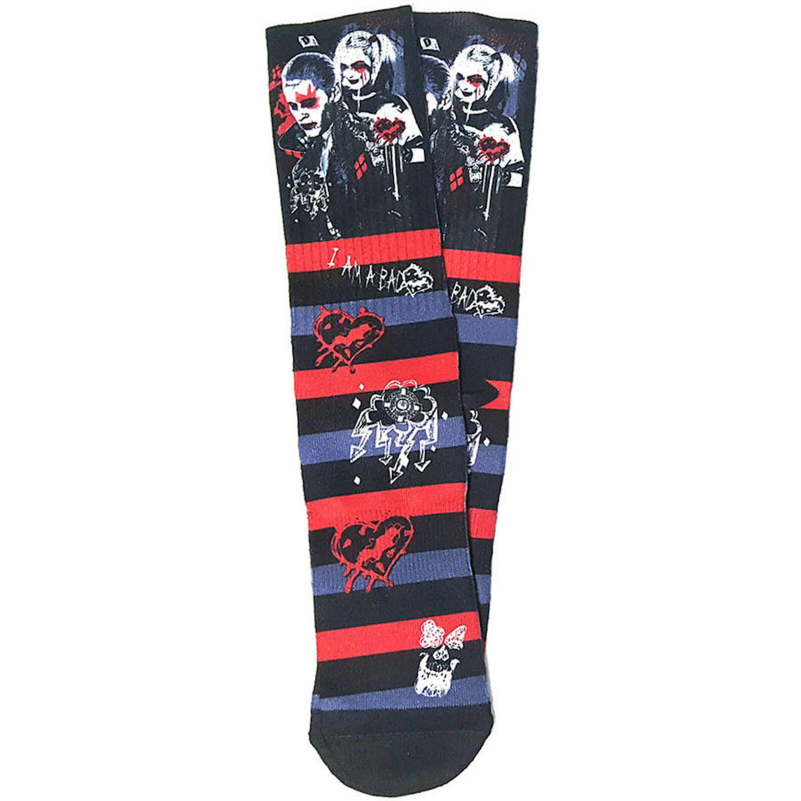 Image of DC Comics Suicide Squad Crew Socks - Joker & Harley Quinn