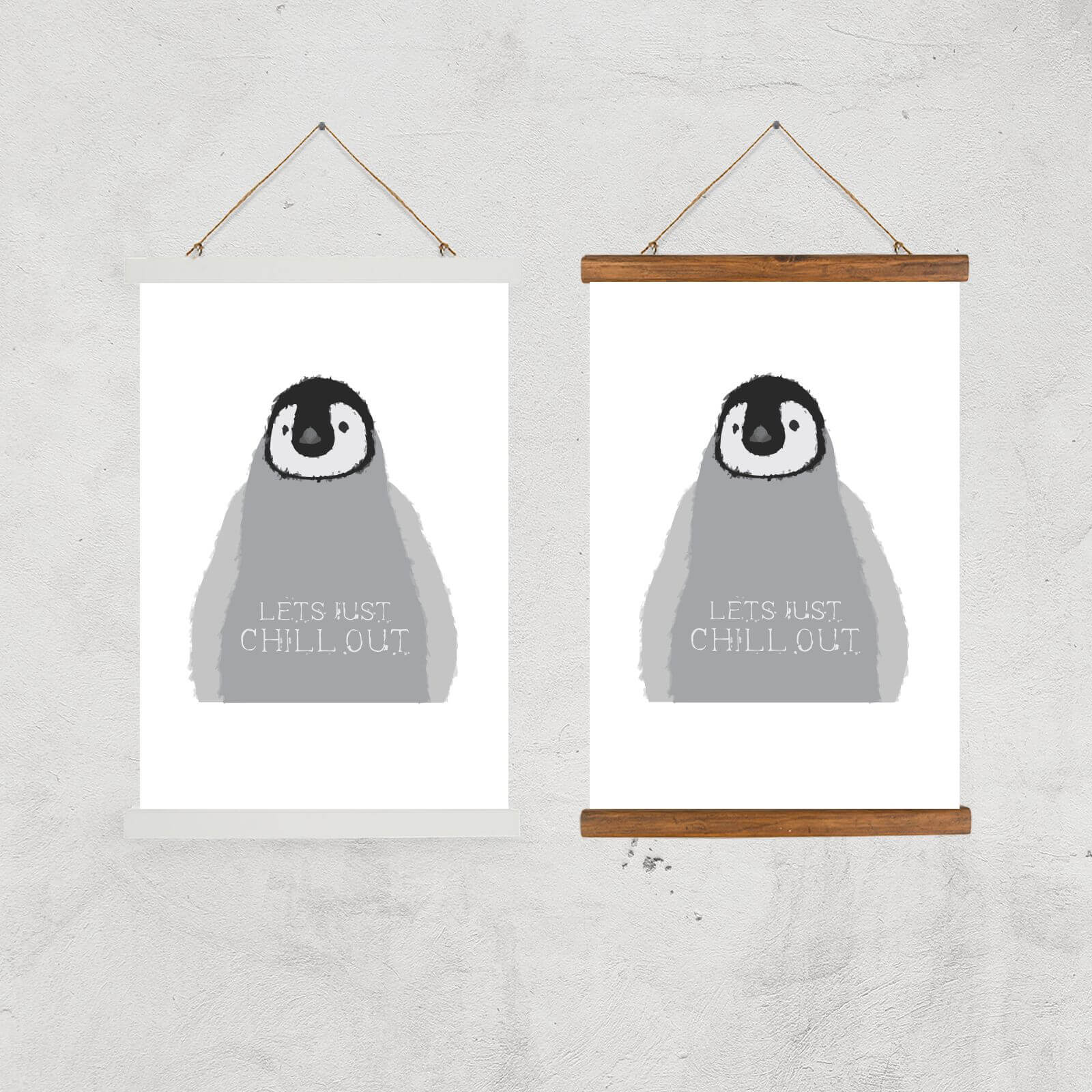 Candlelight Baby Penguin Lets Just Chill Out Art Print - A4 - Print Only | 