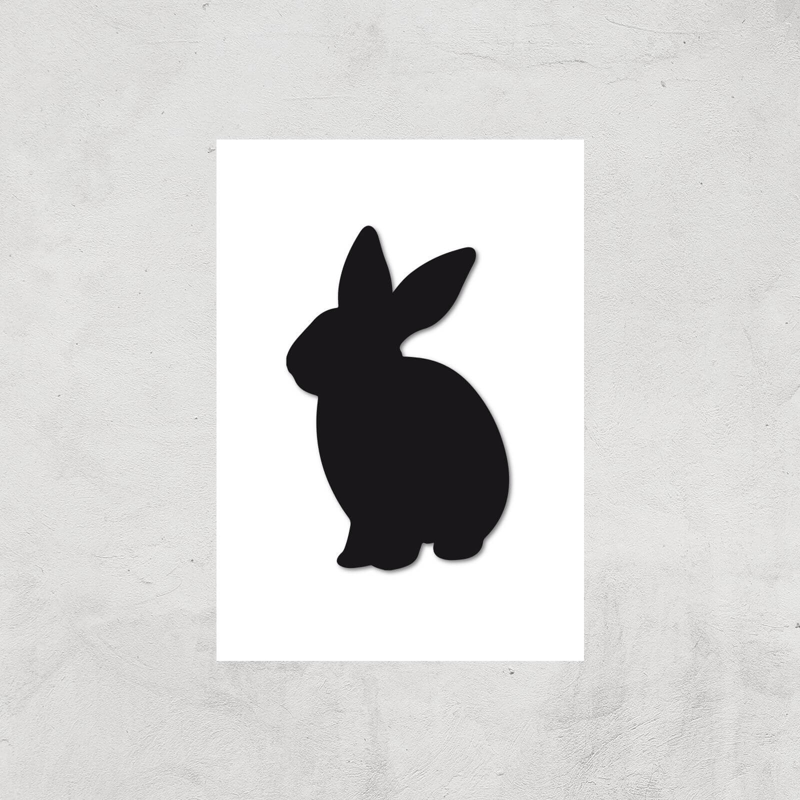 Bunny Rabbit Silhouette Art Print - A4 - Print Only