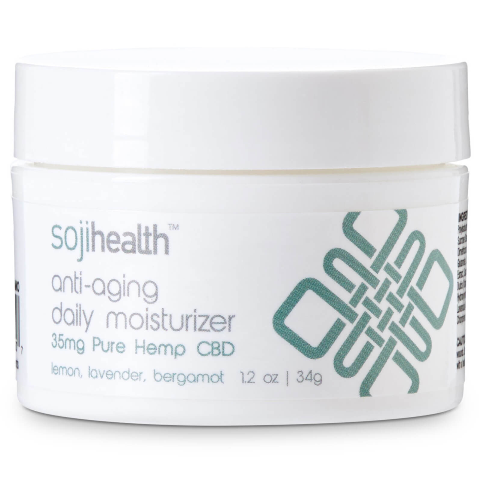 Soji Health Revitalizing Daily Moisturizer Pure Hemp CBD Lemon Lavender & Bergamot 35mg