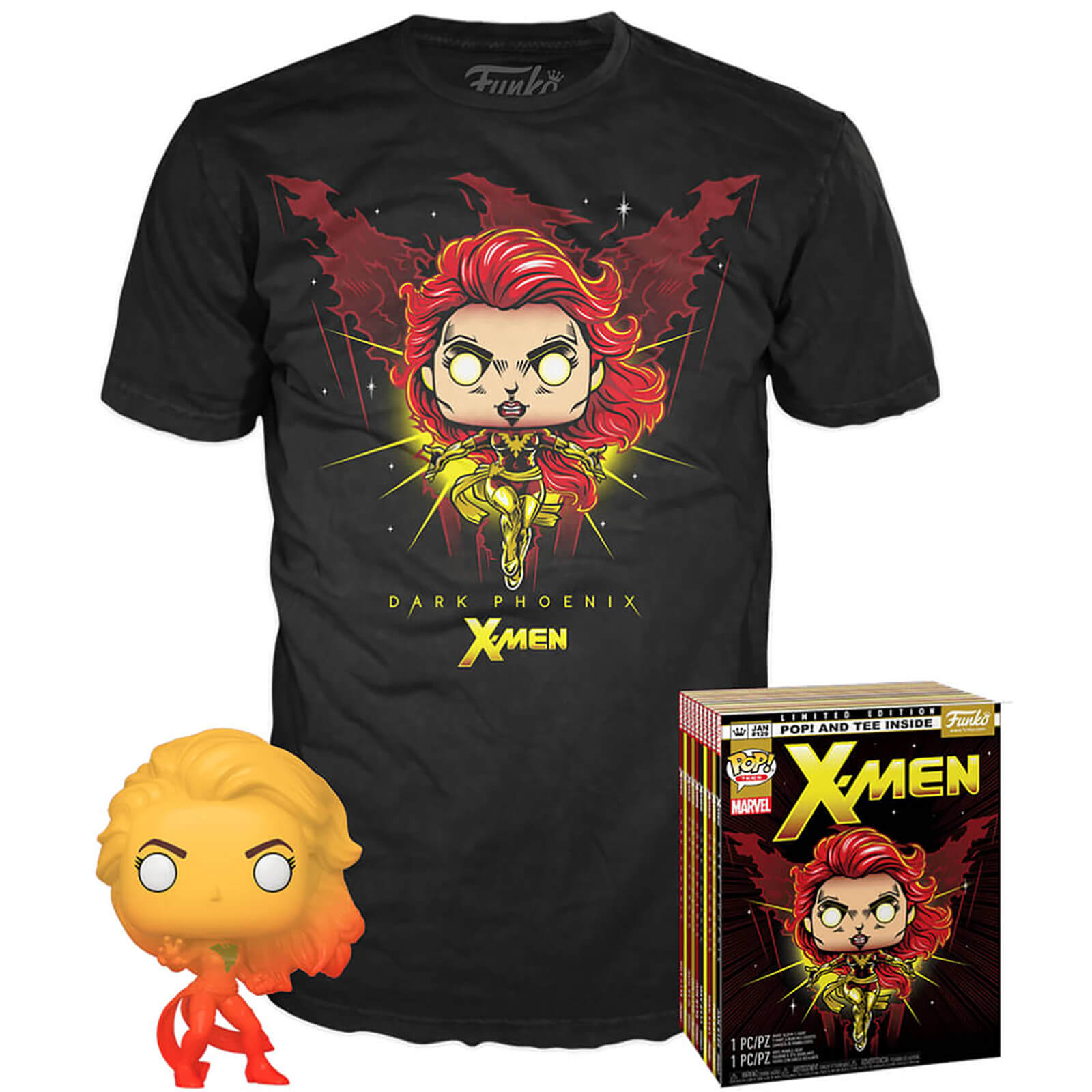 Marvel X-Men Dark Phoenix EXC Funko Pop! and Tee Bundle - M