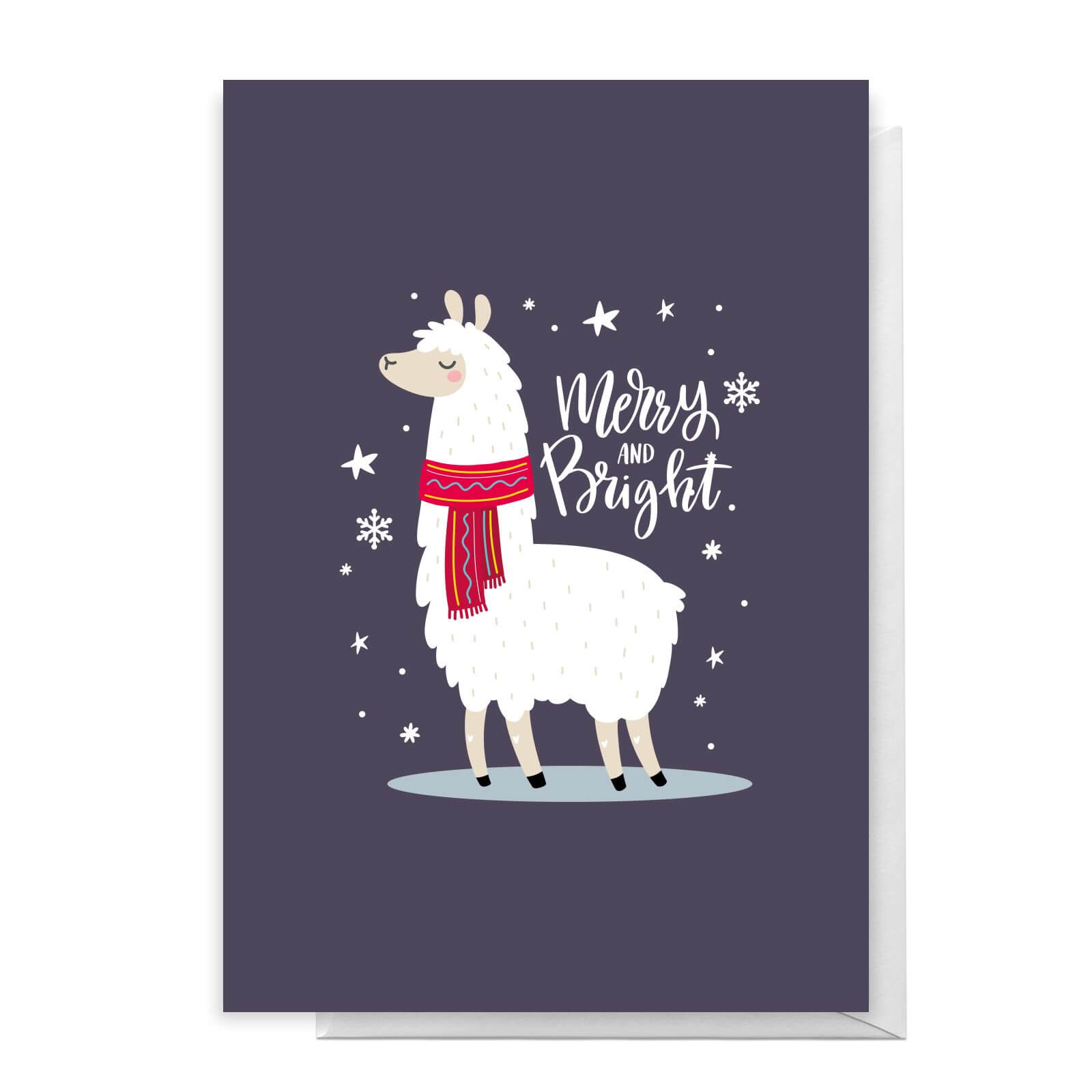 Merry And Bright Llama Greetings Card - Standard Card