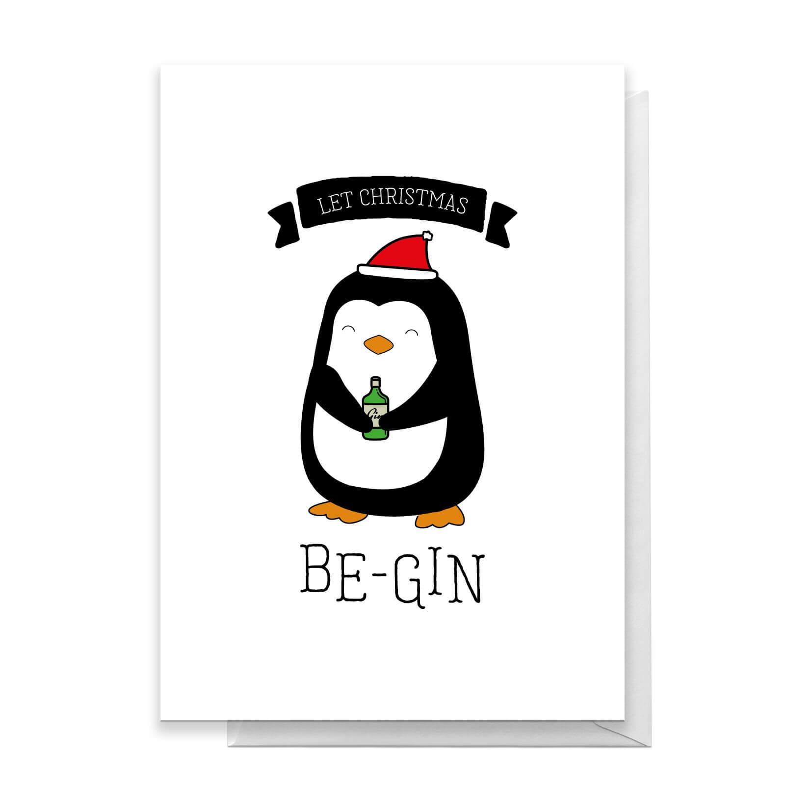 Let Christmas Be Gin Greetings Card - Large Card