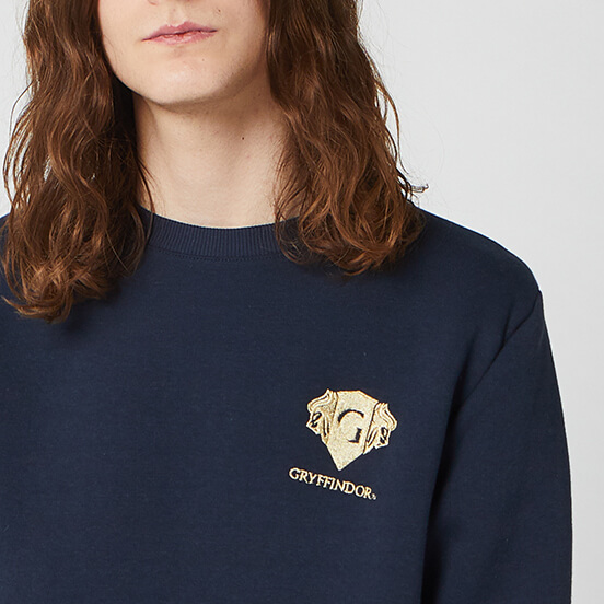 

Felpa Ricamata Harry Potter Grifondoro Unisex - Blu Navy - XXL
