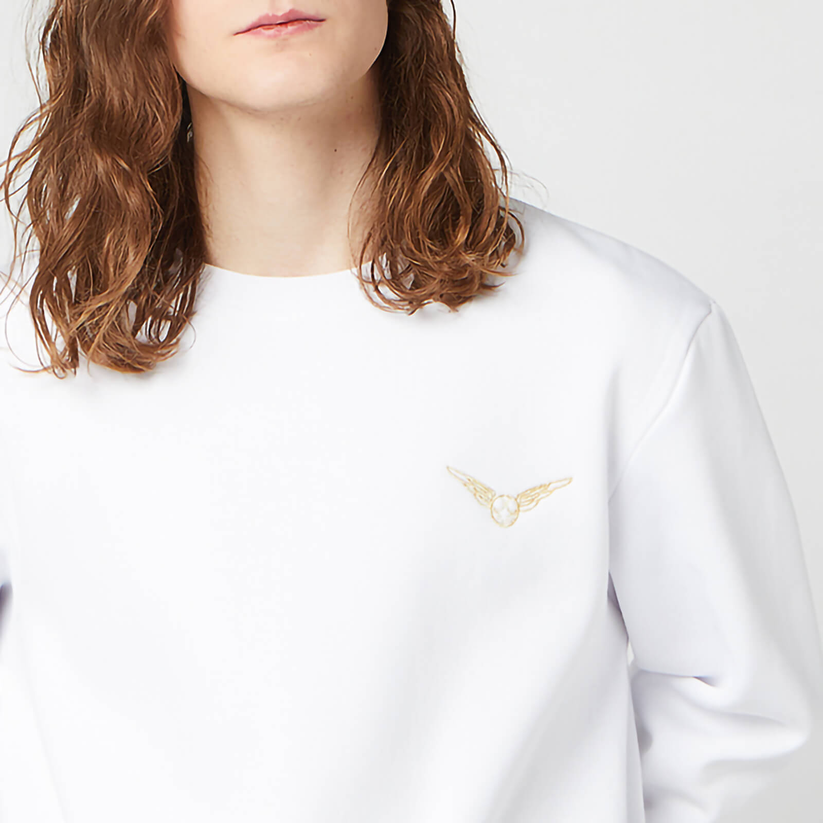

Felpa Ricamata Harry Potter Boccino d'oro Unisex - Bianco - L