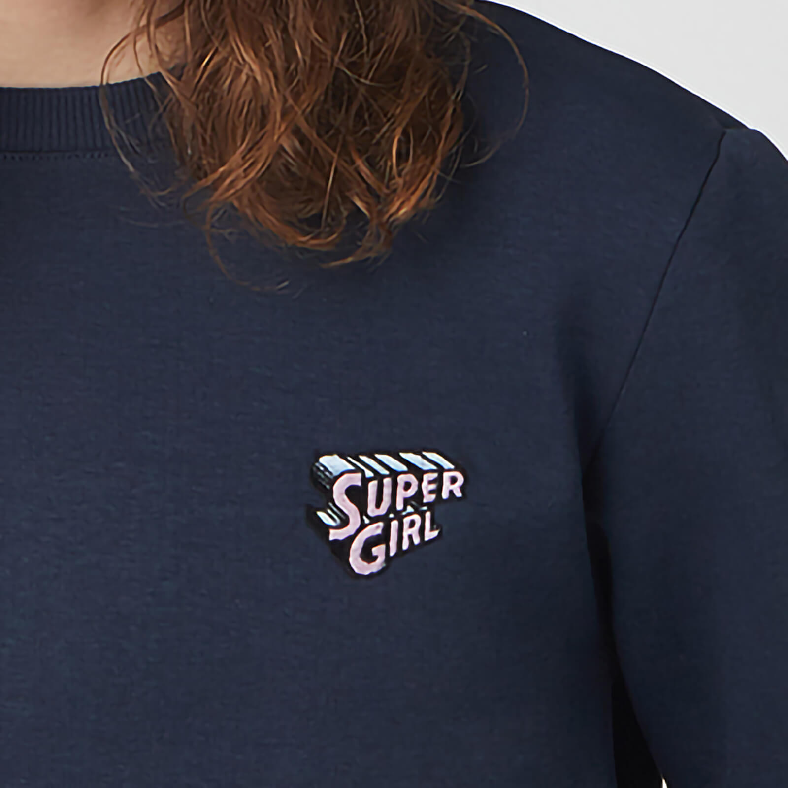 Sweat-shirt Unisexe DC Super Girl Brodé - Bleu Marine - L