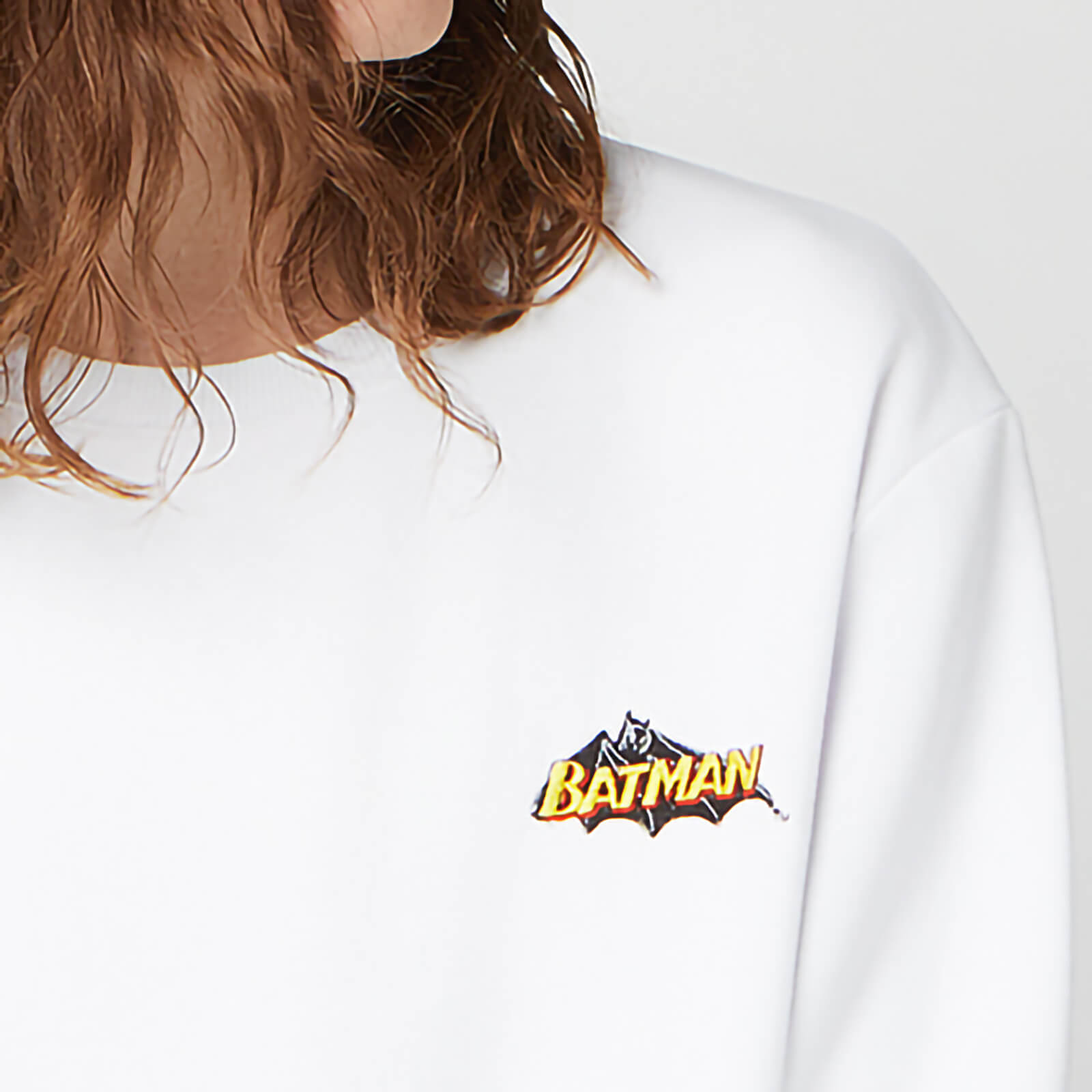 Felpa Ricamata DC Batman Unisex - Bianco - L - Bianco