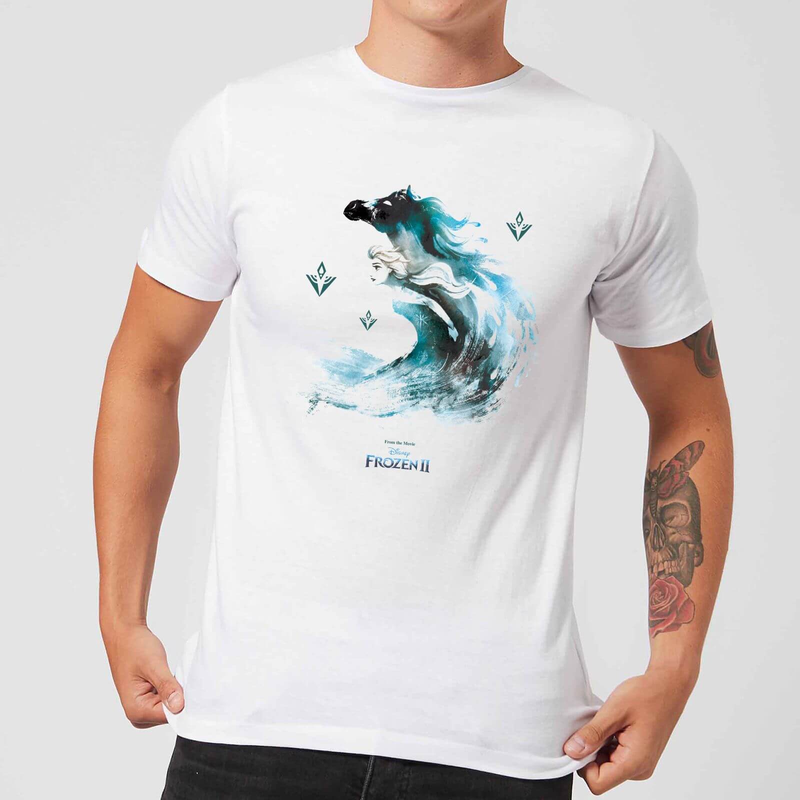 Frozen 2 Nokk Water Silhouette Men's T-Shirt - White - XXL