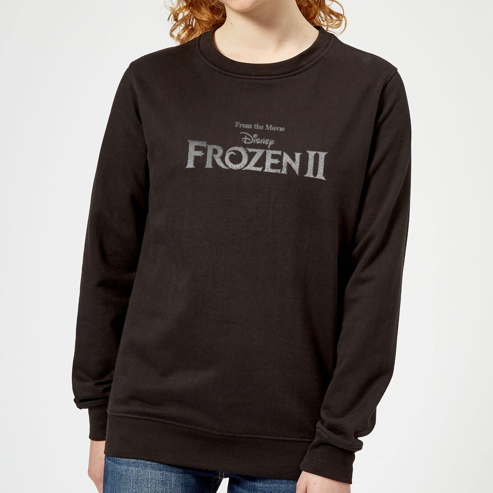 frozen 2 title silver women's sweatshirt - black - xs
