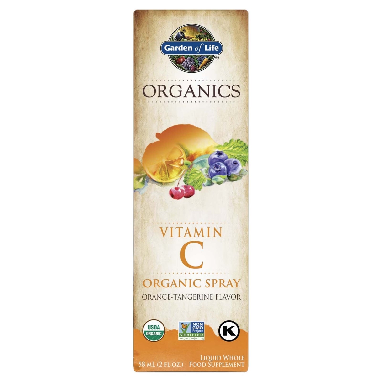 Organics Vitamine C Spray - Sinaasappel & Mandarijn - 58 ml Organics Vitamine C Spray - Sinaasappel & Mandarijn - 58 ml