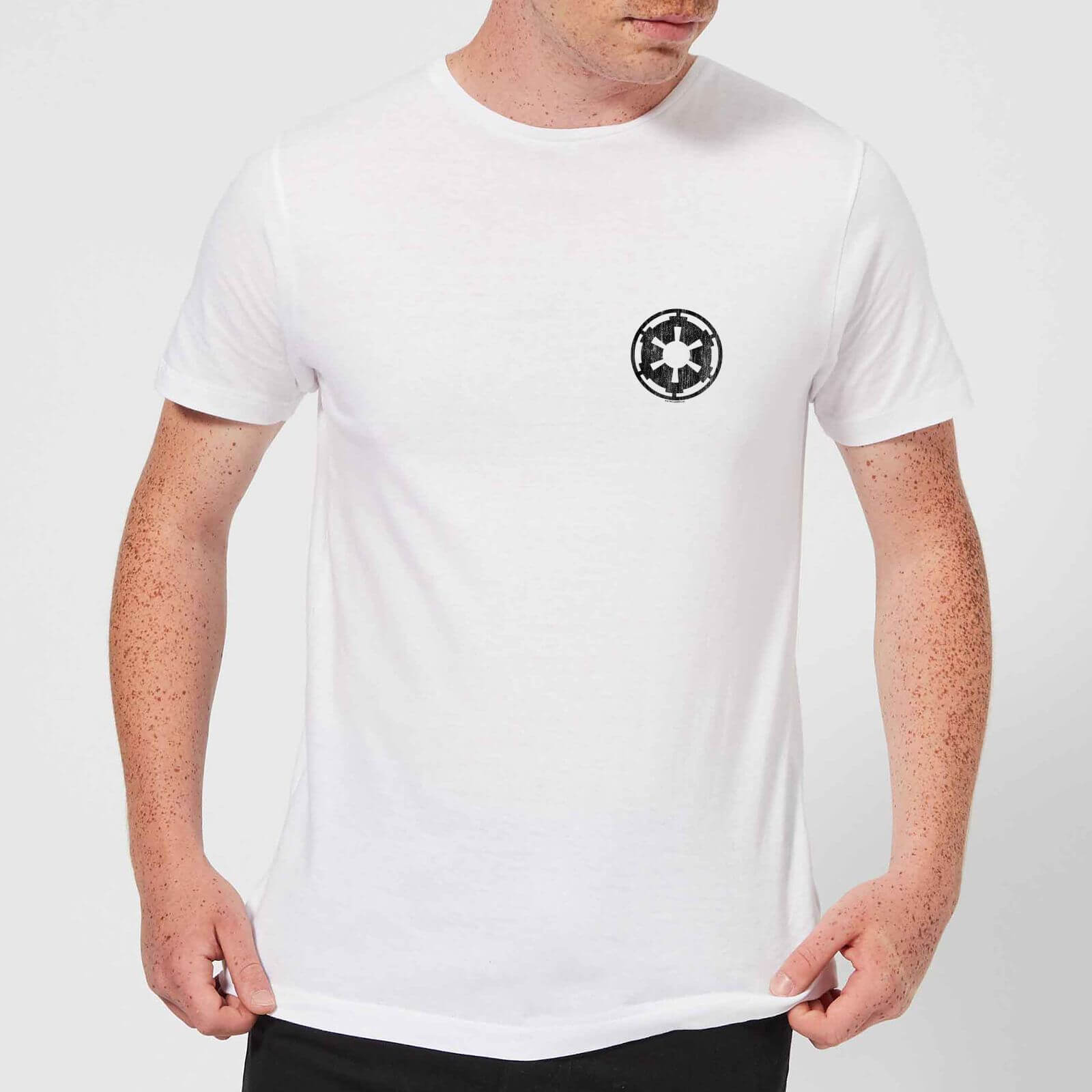 The Mandalorian Galactic Empire Insignia Breast Print Men's T-Shirt - White - XS