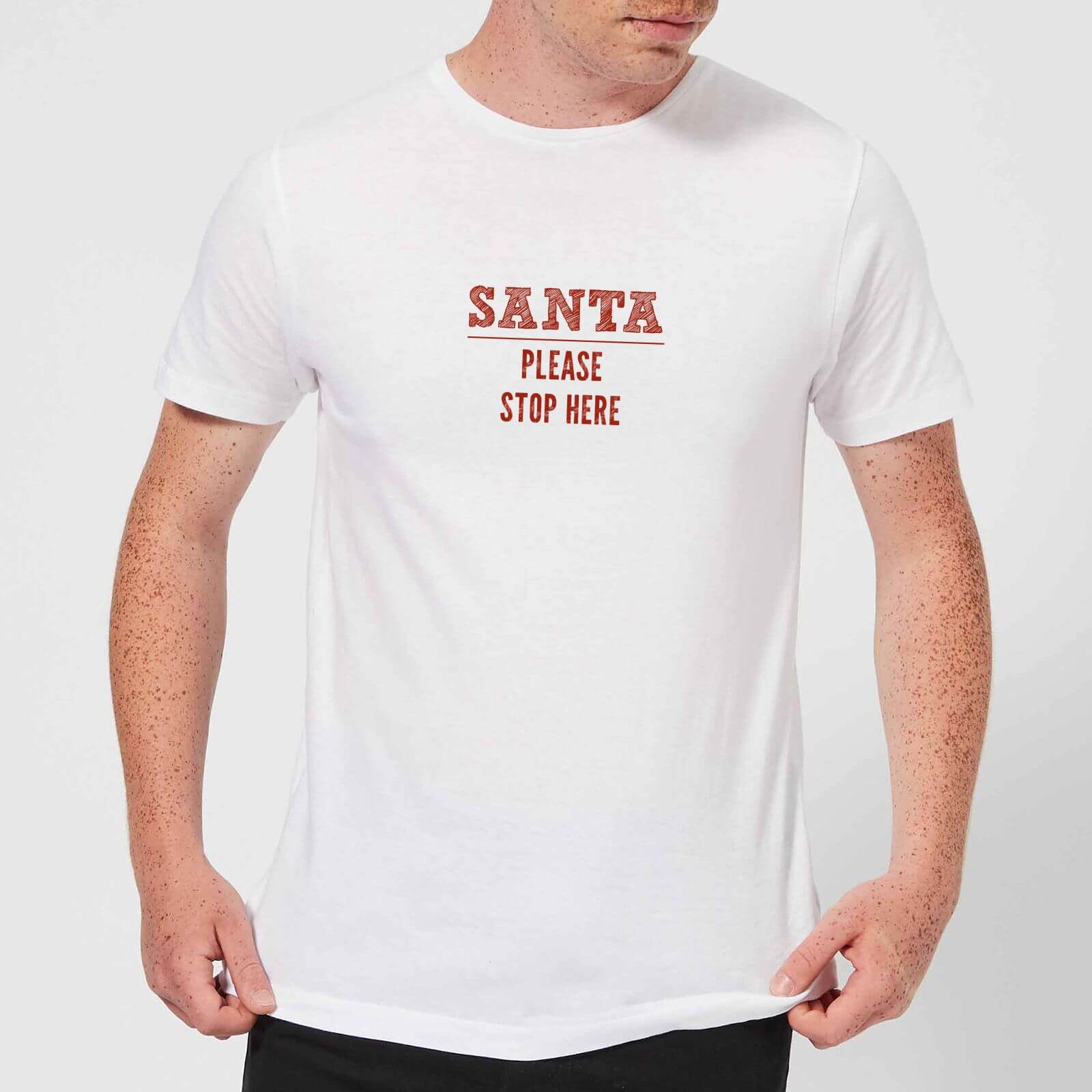 Stop here Men's T-Shirt - White - XS - White