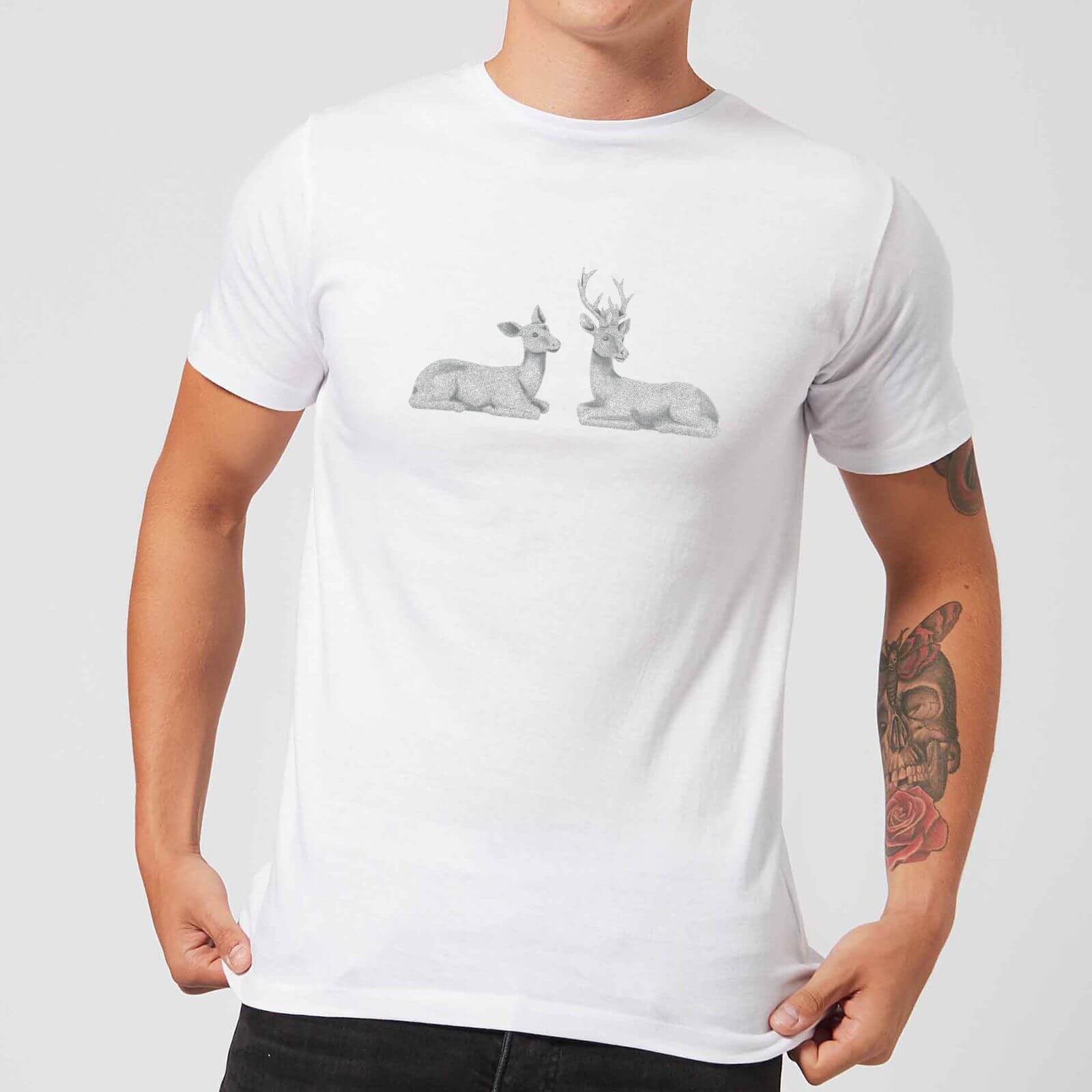 Glitter Stags Men's T-Shirt - White - XS - White