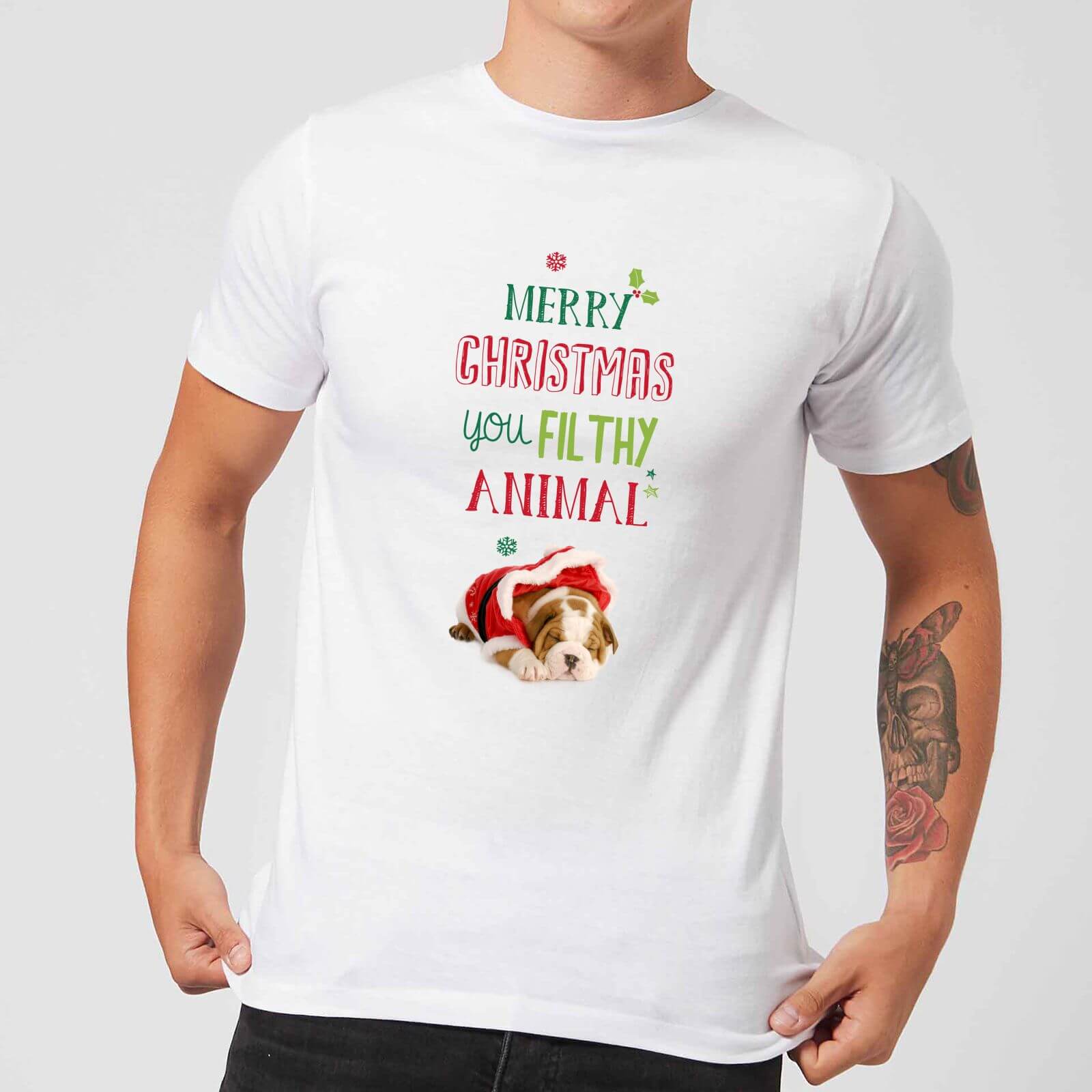 Filthy animal Bulldog Men's T-Shirt - White - M