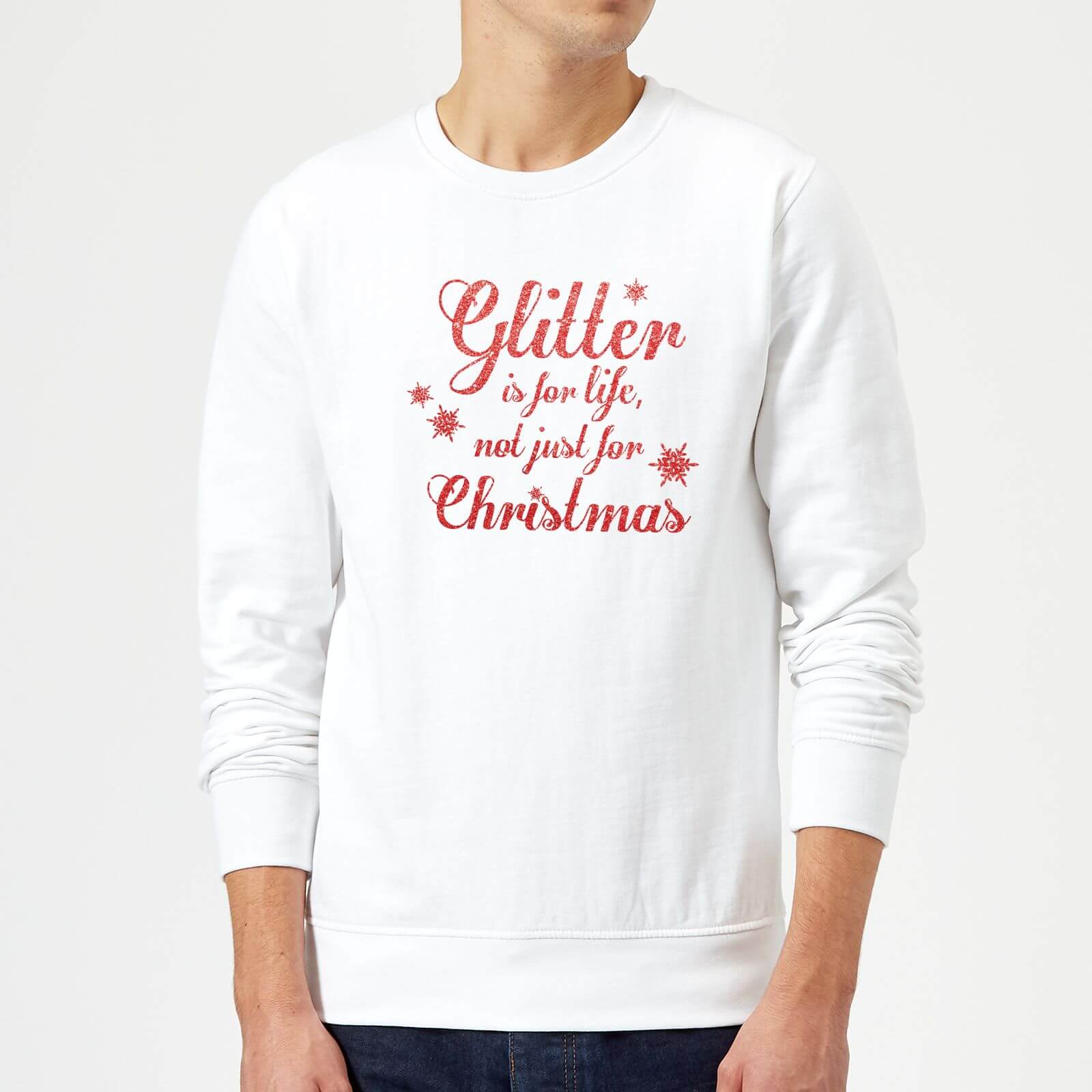 Glitter is for Life Sweatshirt - White - M - White
