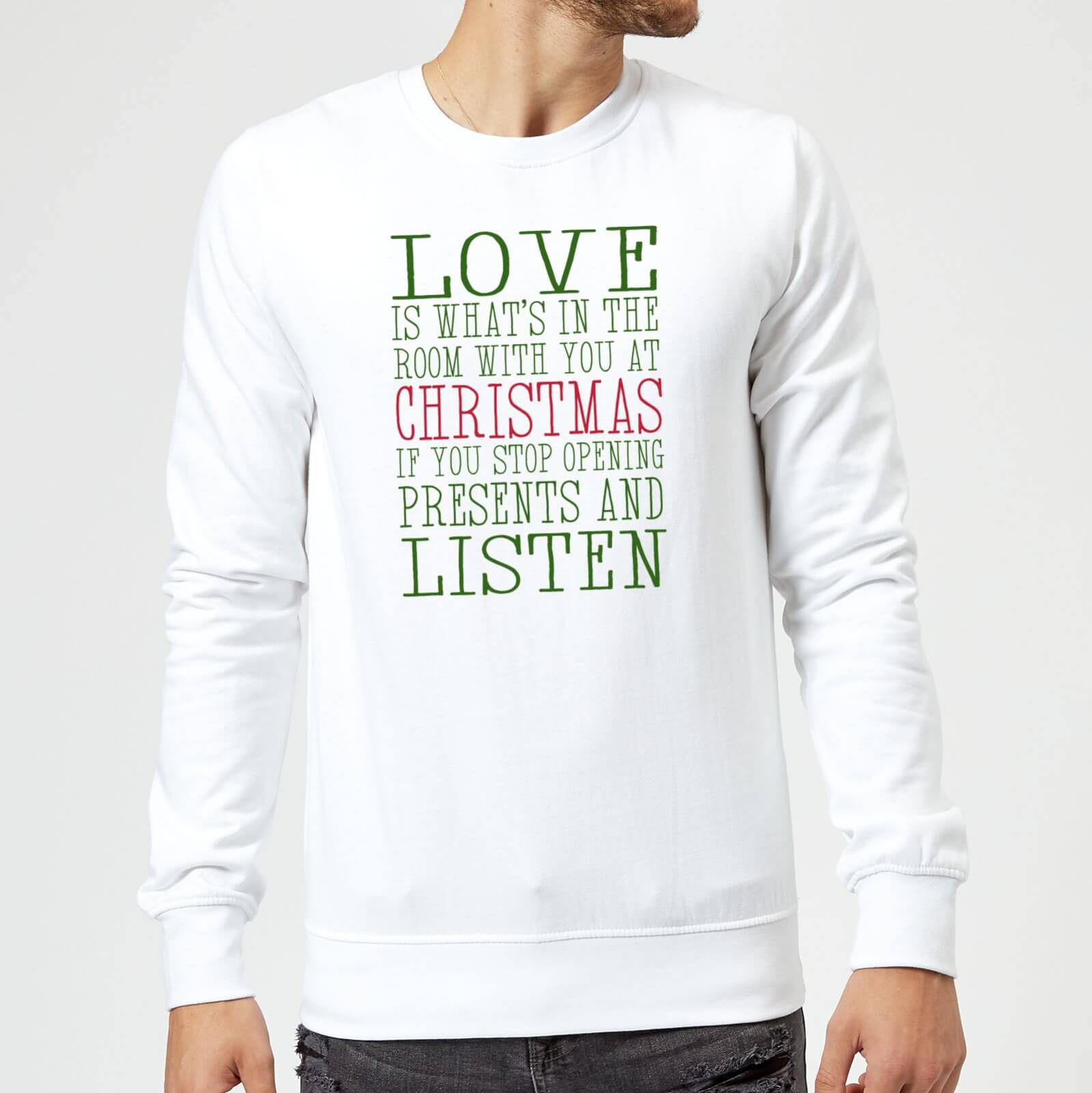 Love Christmas Sweatshirt - White - S - White
