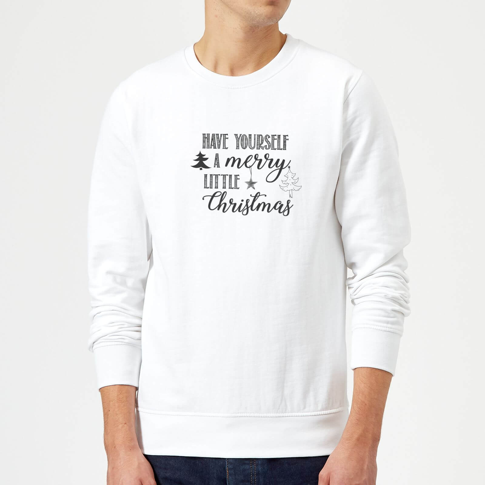 Merry little Christmas Sweatshirt - White - S - White