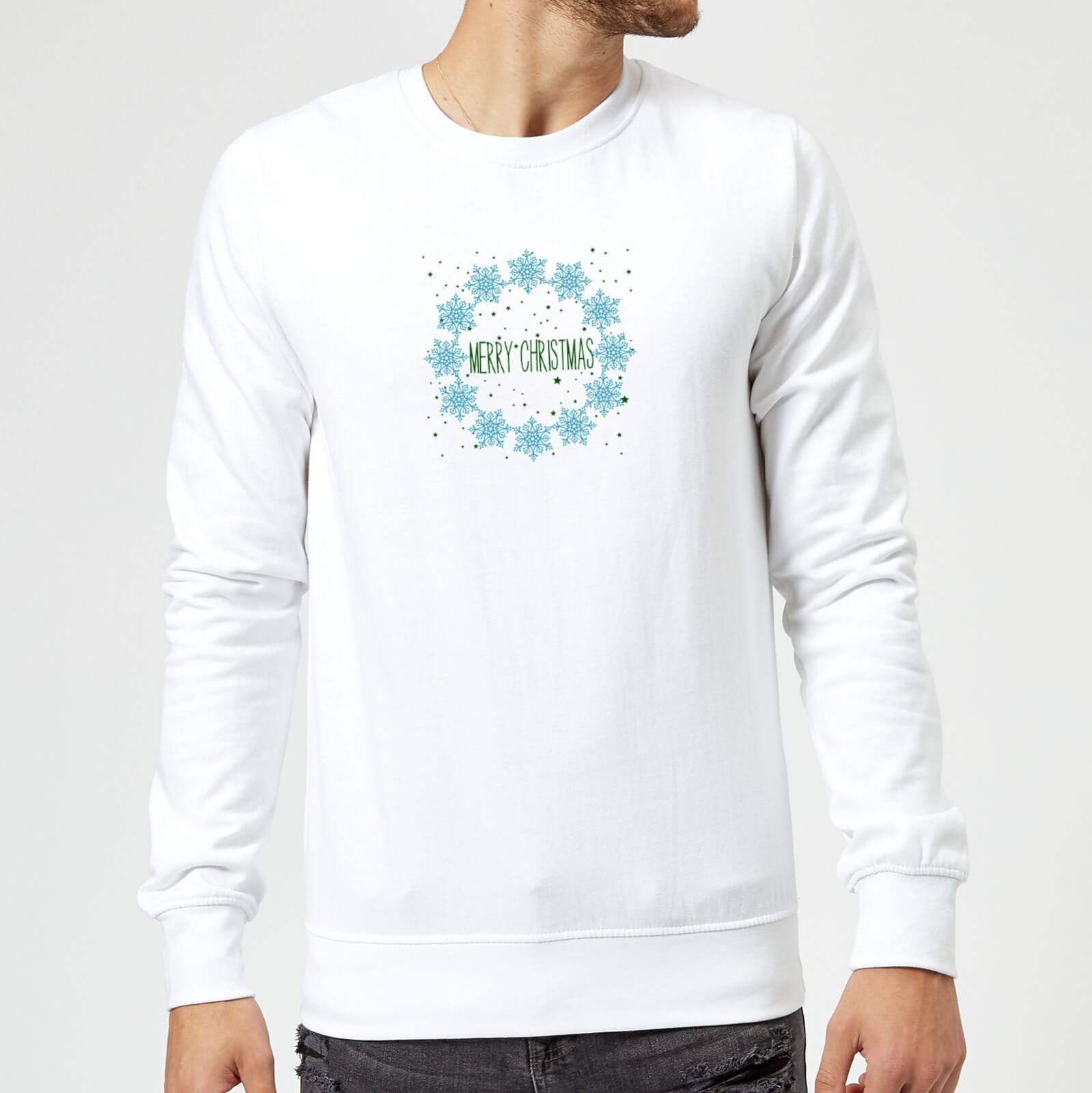 Merry Christmas flakes Sweatshirt - White - S - White
