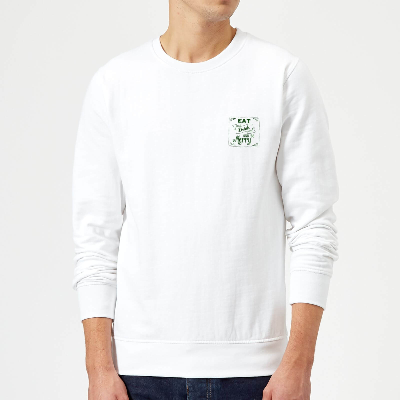 Drink merry Sweatshirt - White - M - White