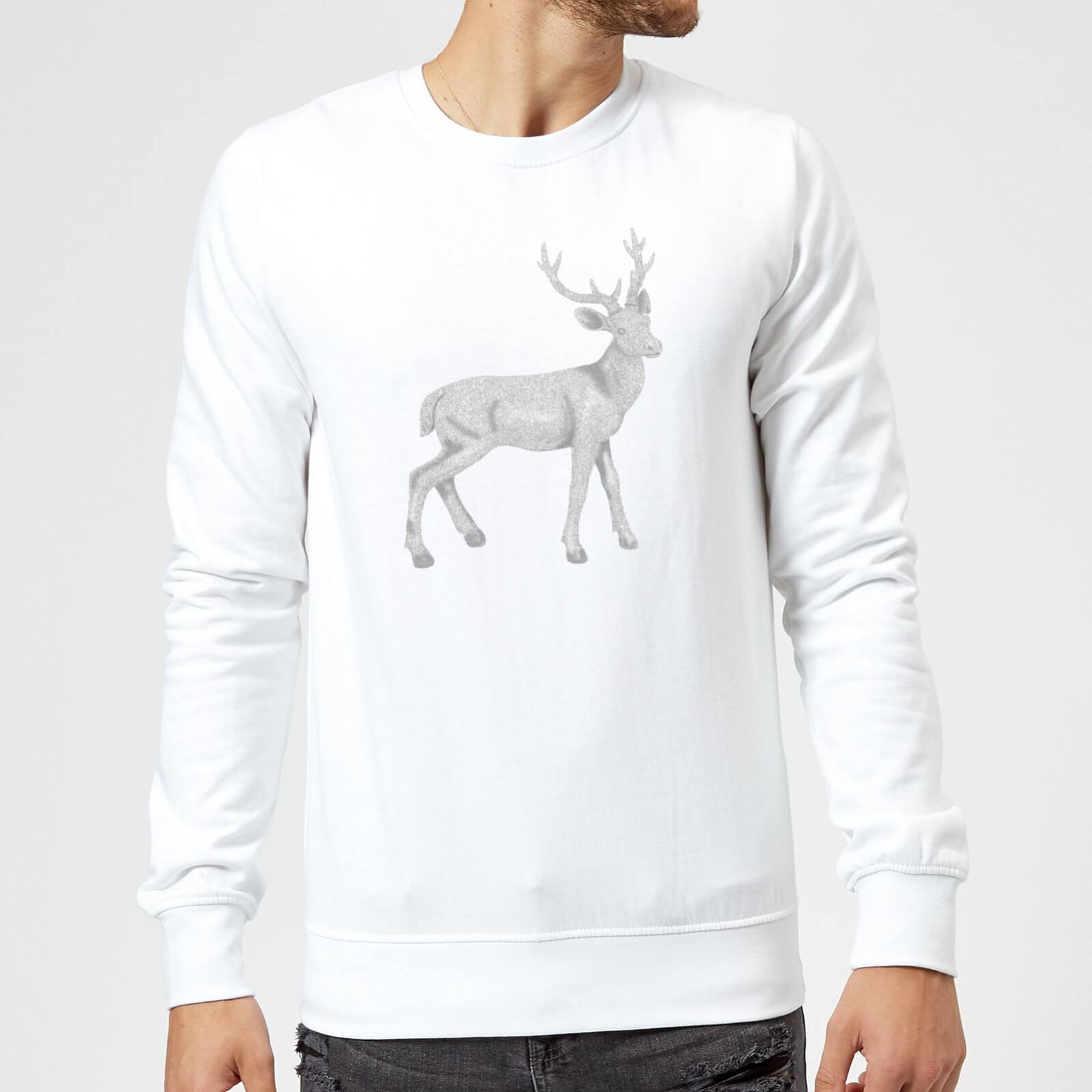 Glitter Stag Sweatshirt - White - S - White