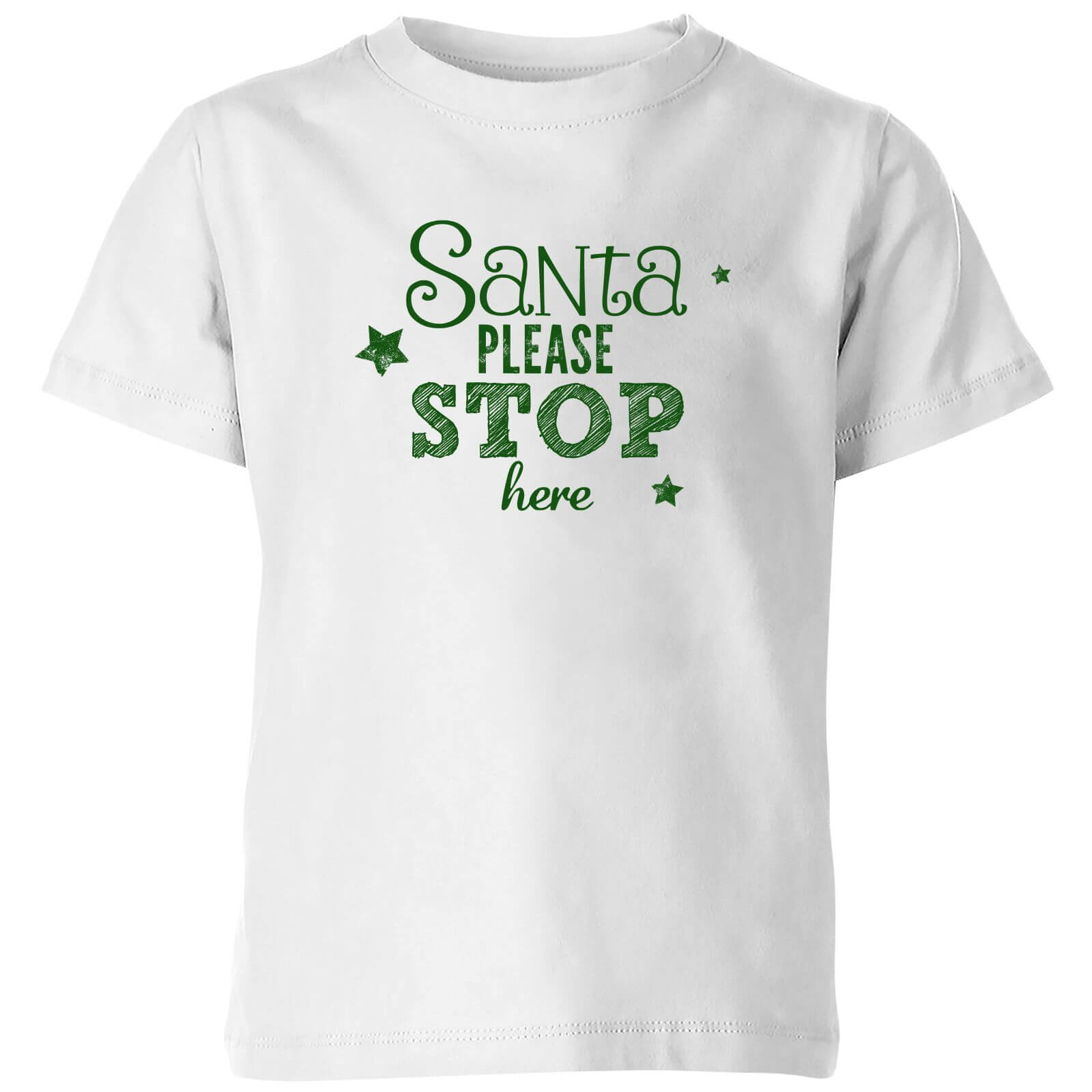 Santa Stop Kids' T-Shirt - White - 3-4 Years - White