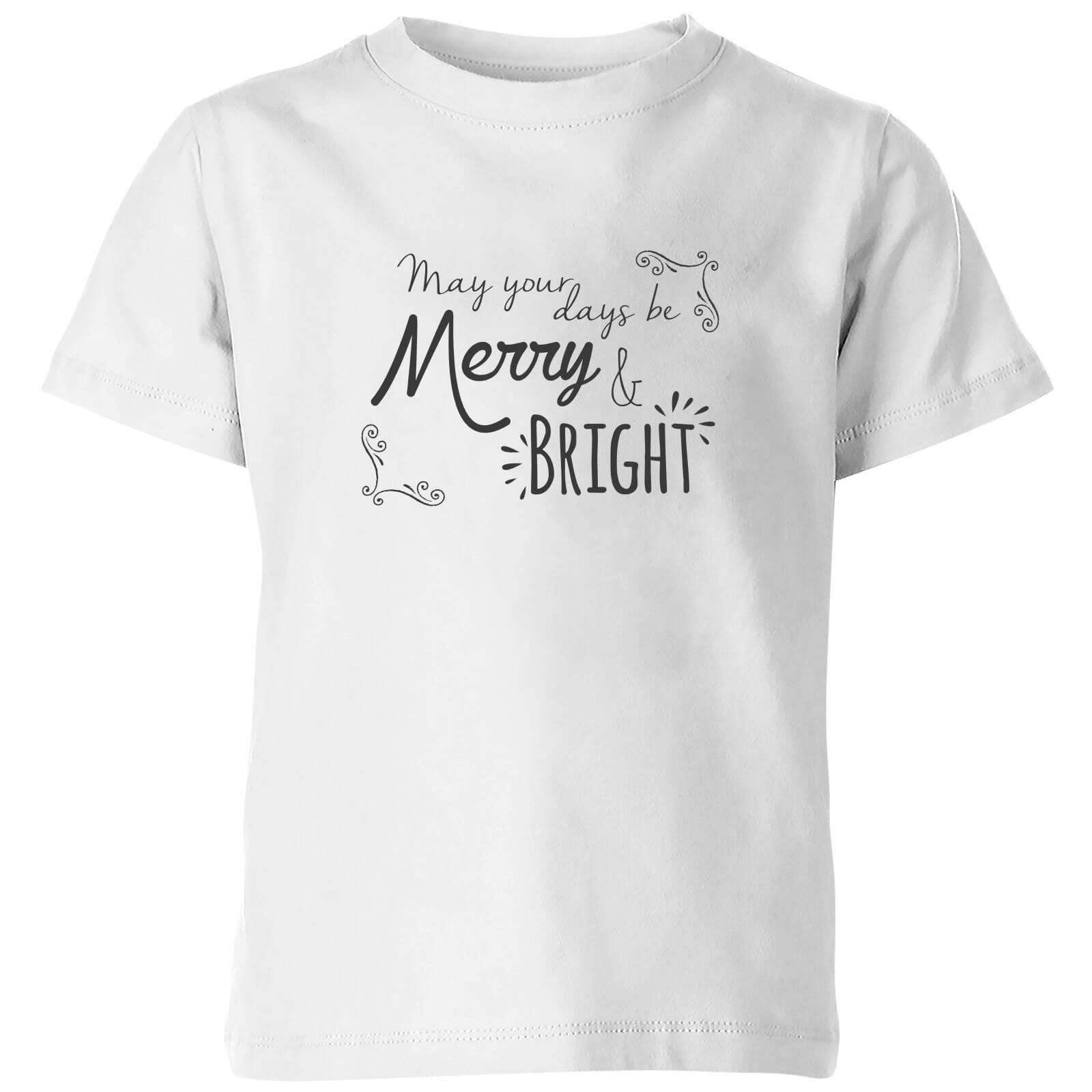 Merry & Bright Days Kids' T-Shirt - White - 3-4 Years - White