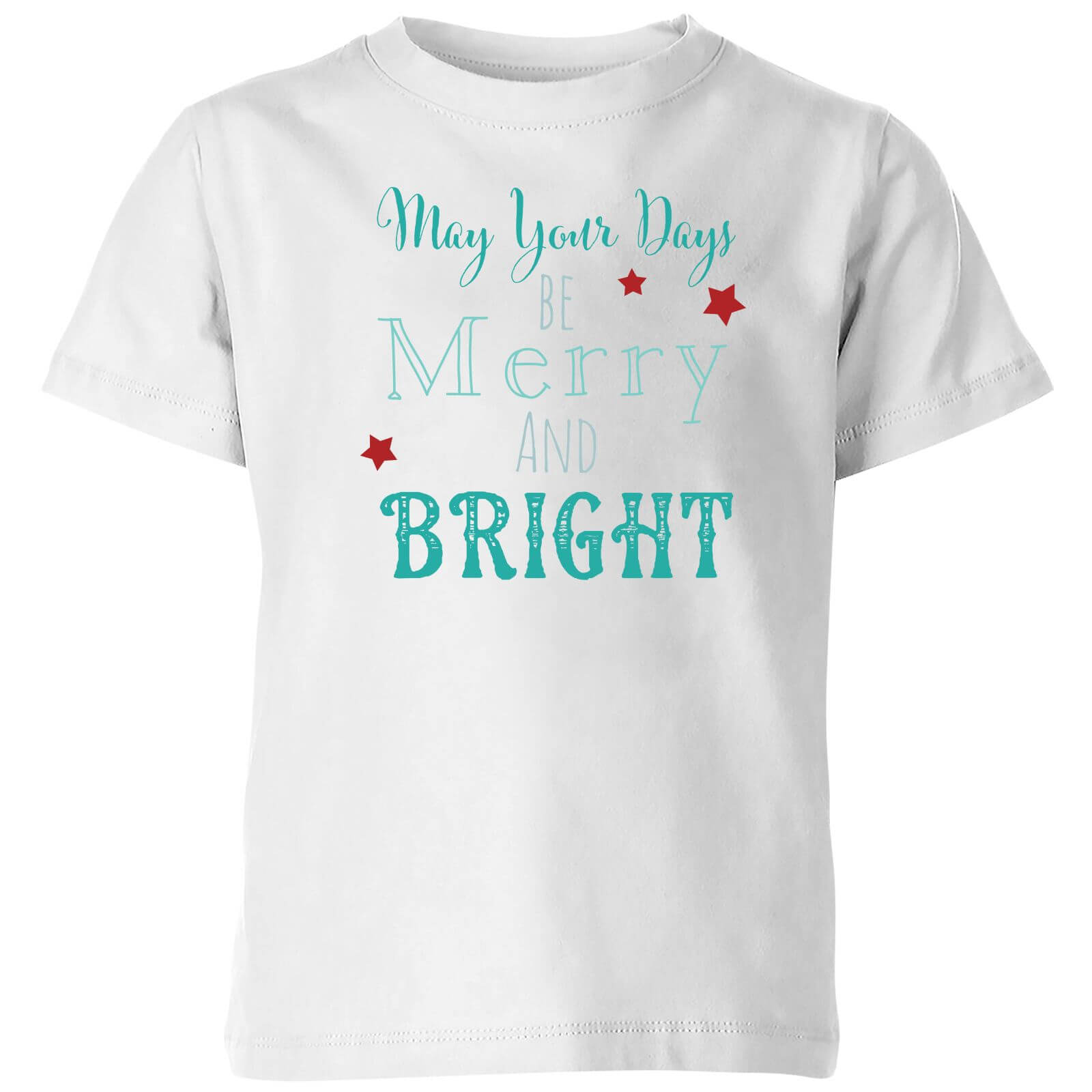 Merry & Bright Kids' T-Shirt - White - 3-4 Years - White