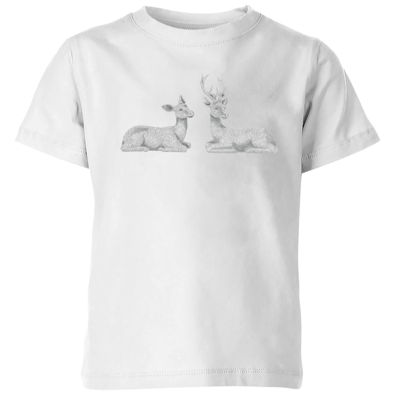 Glitter Stags Kids' T-Shirt - White - 3-4 Years - White