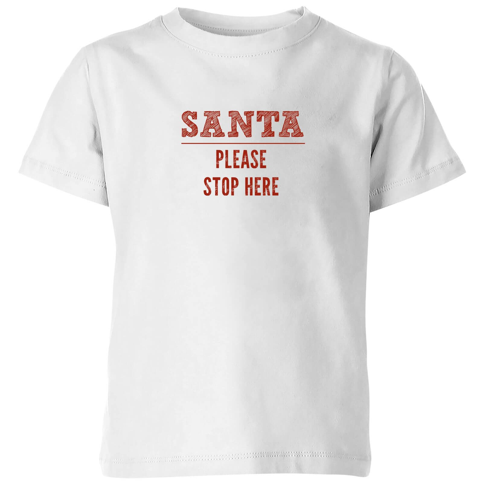 Stop here Kids' T-Shirt - White - 3-4 Years - White