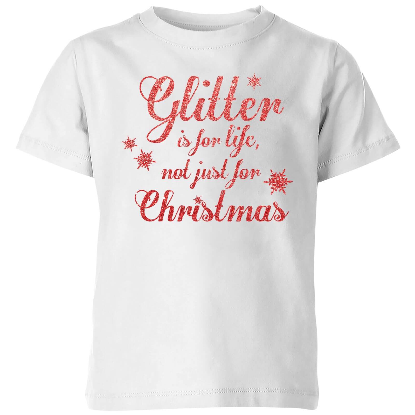 Glitter is for Life Kids' T-Shirt - White - 3-4 Years