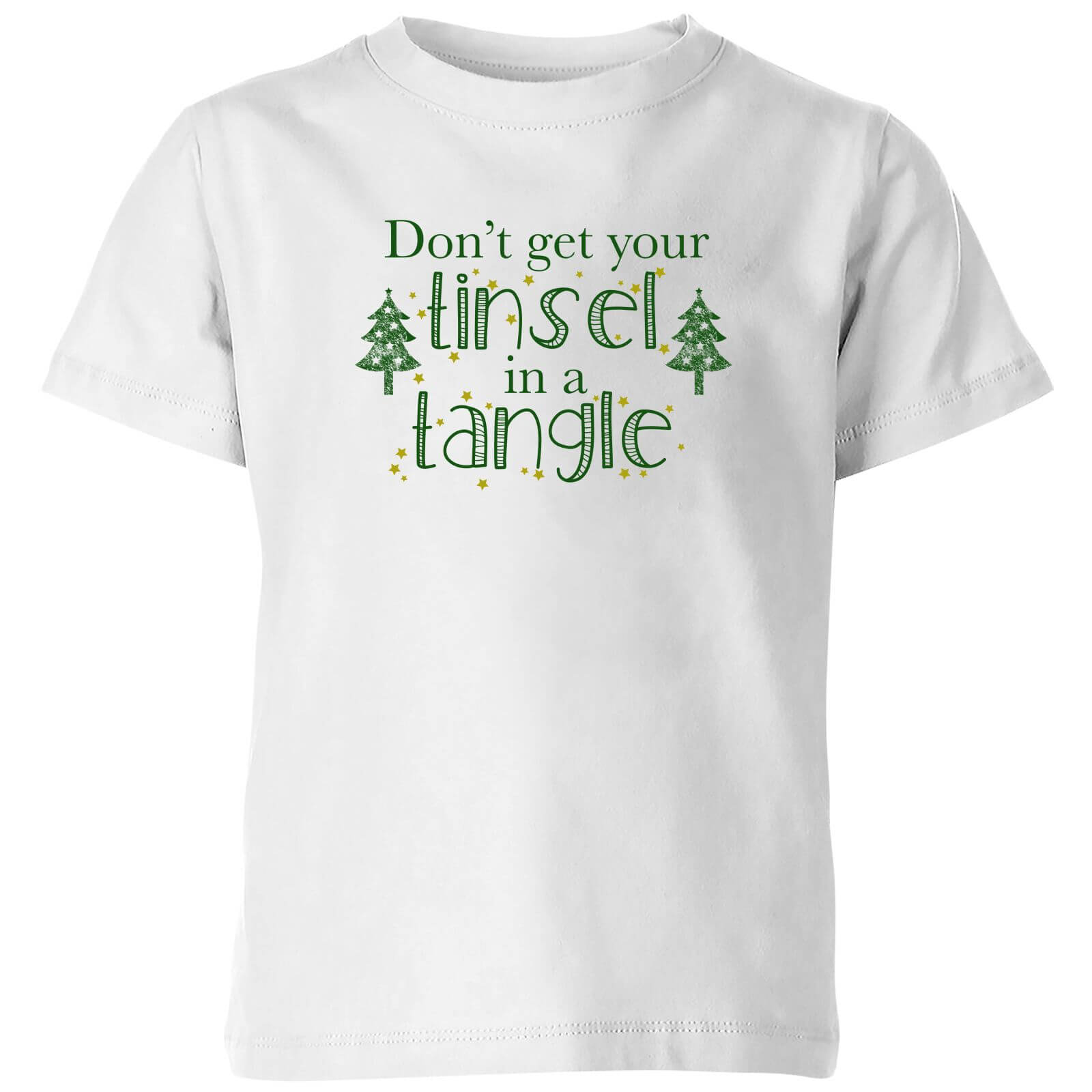 Tinsel Tangle Kids' T-Shirt - White - 9-10 Years - White