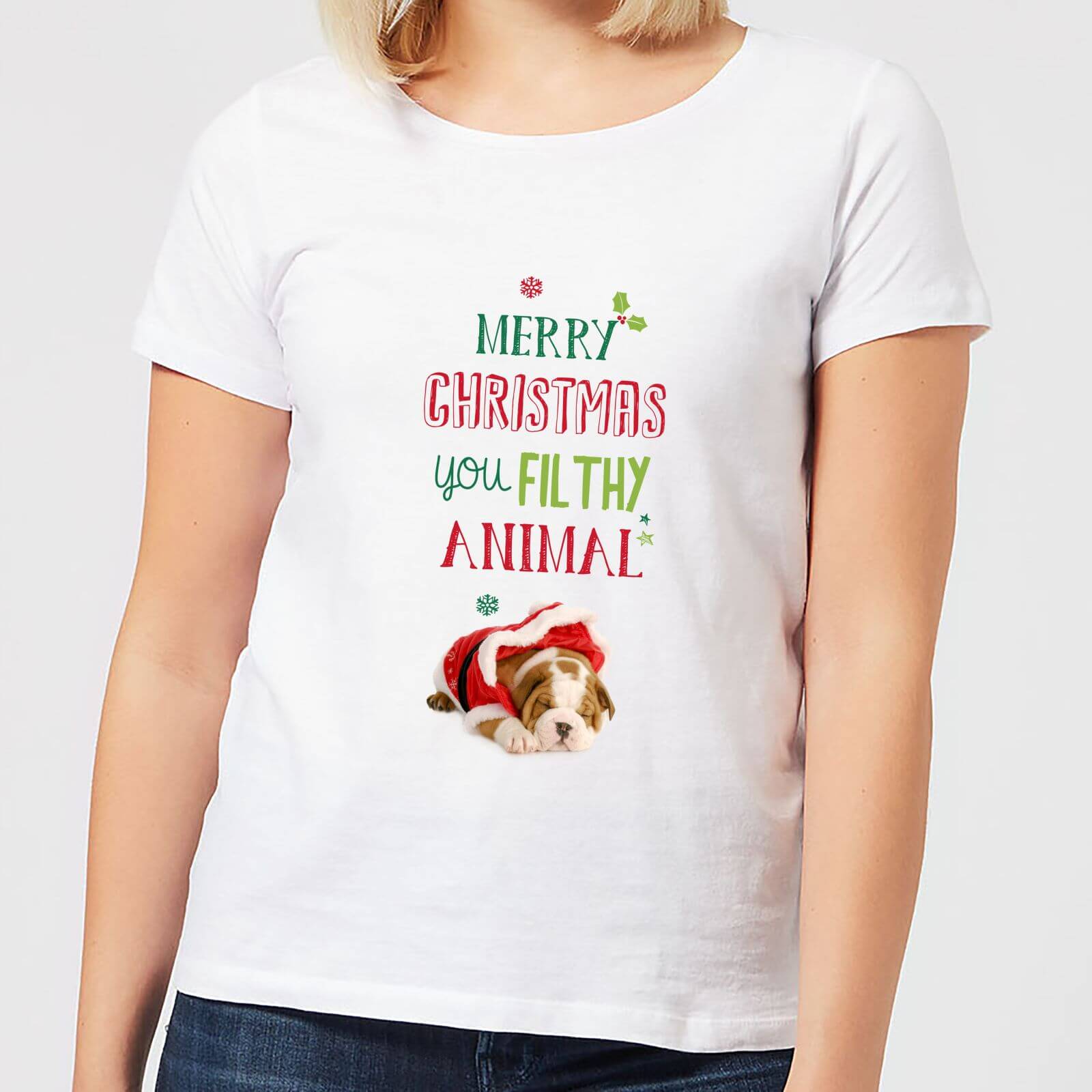 Filthy animal Bulldog Women's T-Shirt - White - S - White