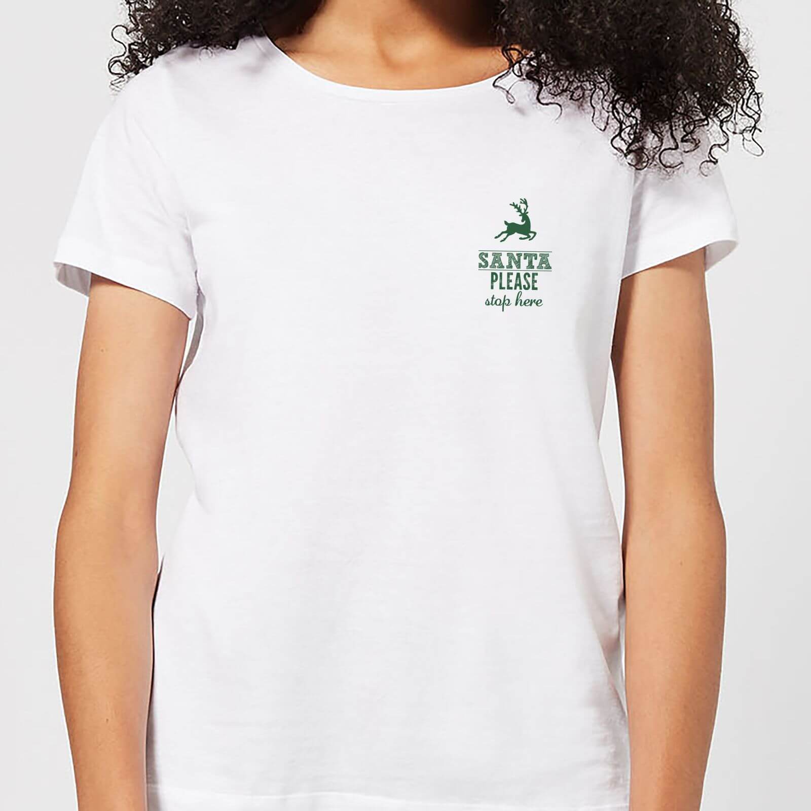 Santa stop Pocket Women's T-Shirt - White - S - White