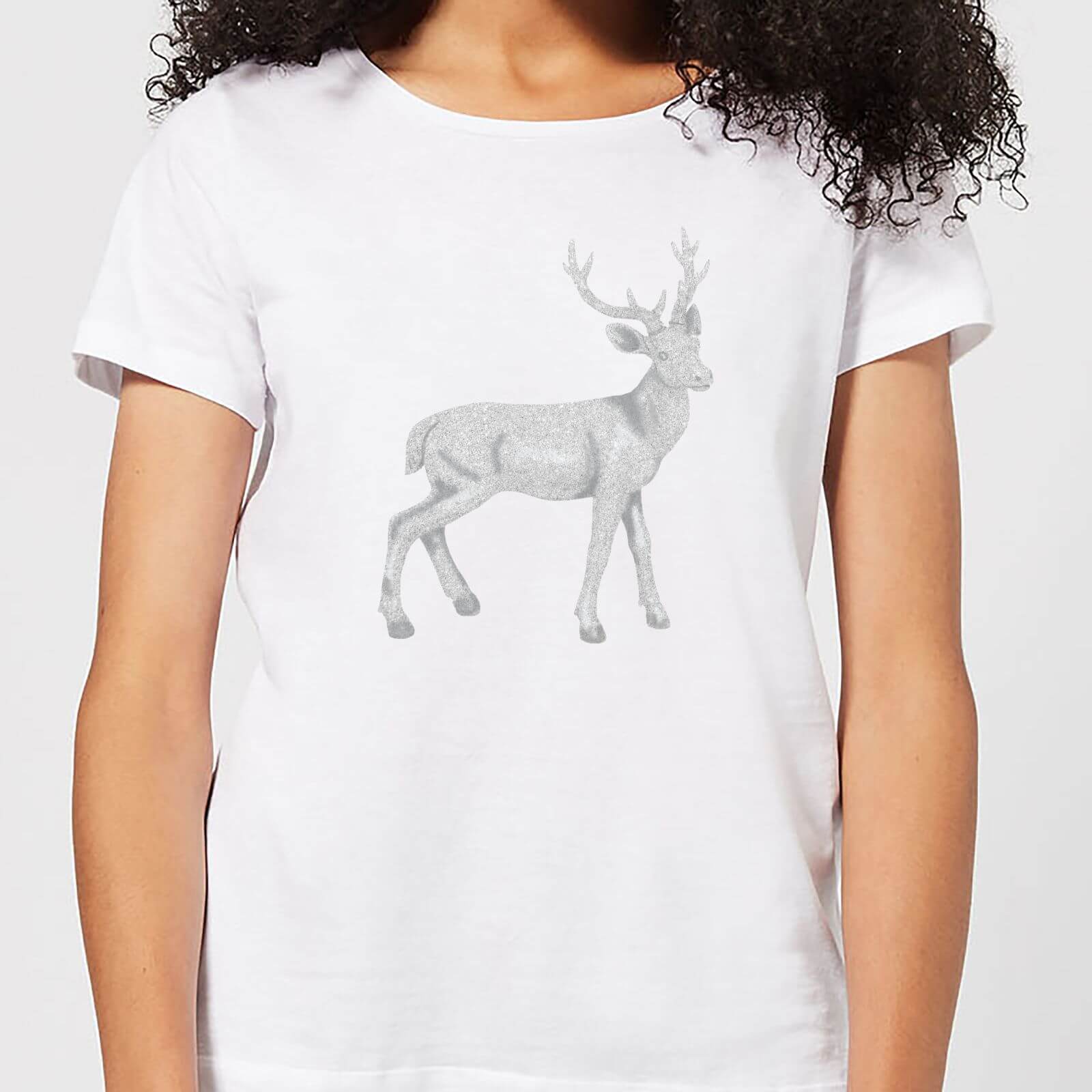 Glitter Stag Women's T-Shirt - White - XXL - White