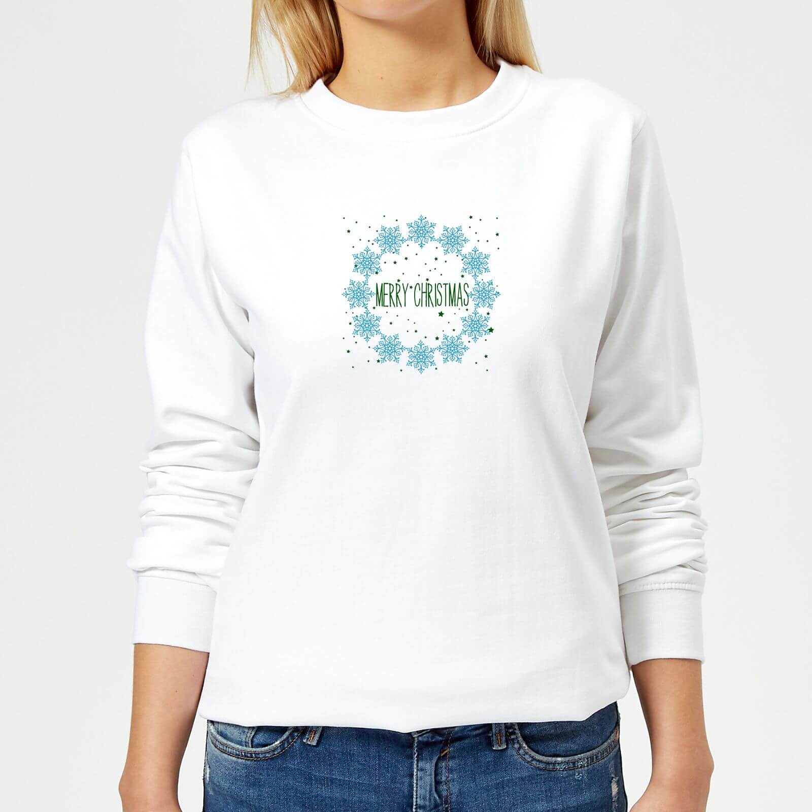Merry Christmas flakes Women's Sweatshirt - White - XS - White