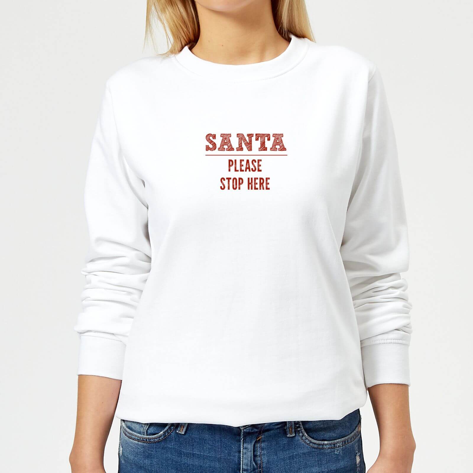 Stop here Women's Sweatshirt - White - XS - White
