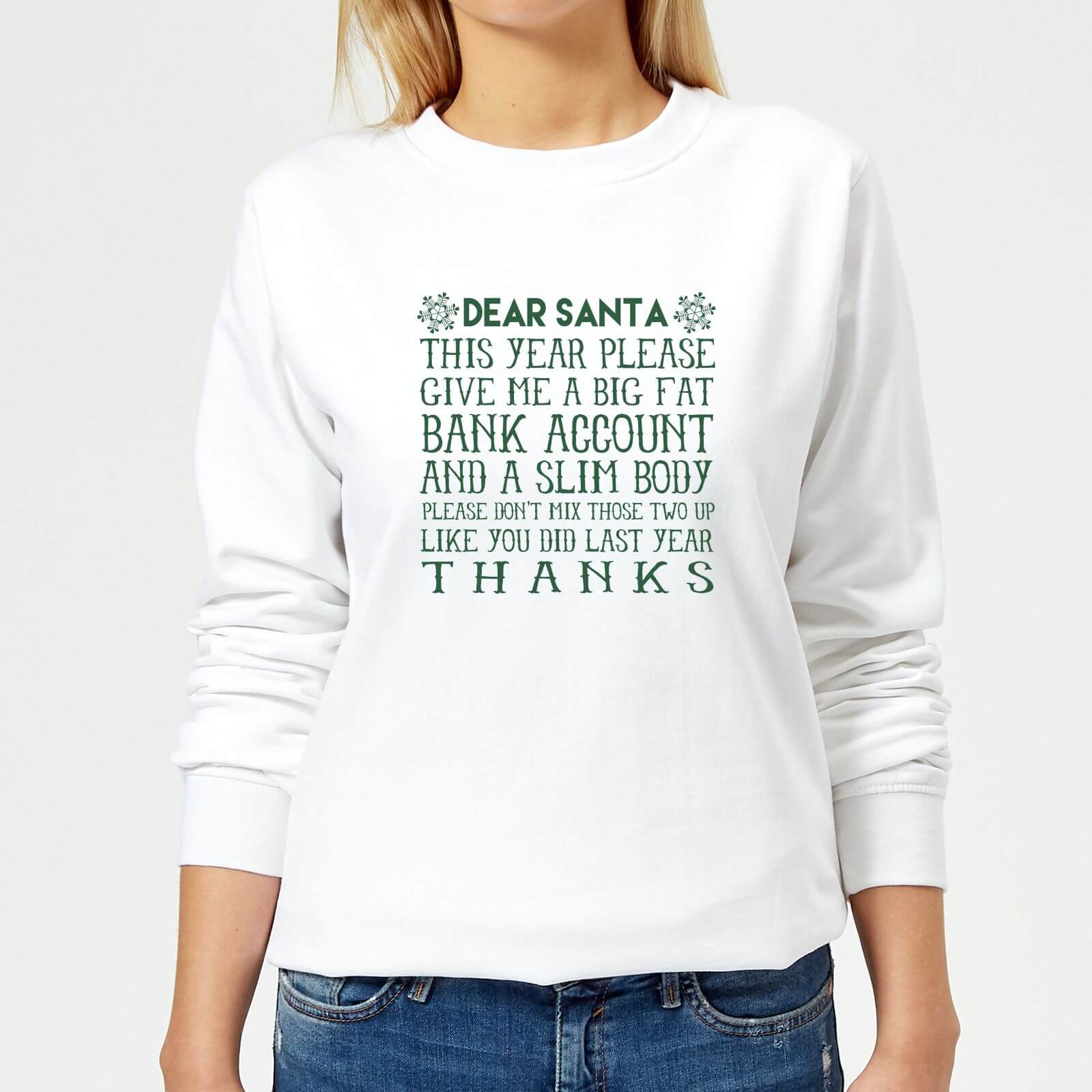 Dear Santa Women's Sweatshirt - White - XS - White