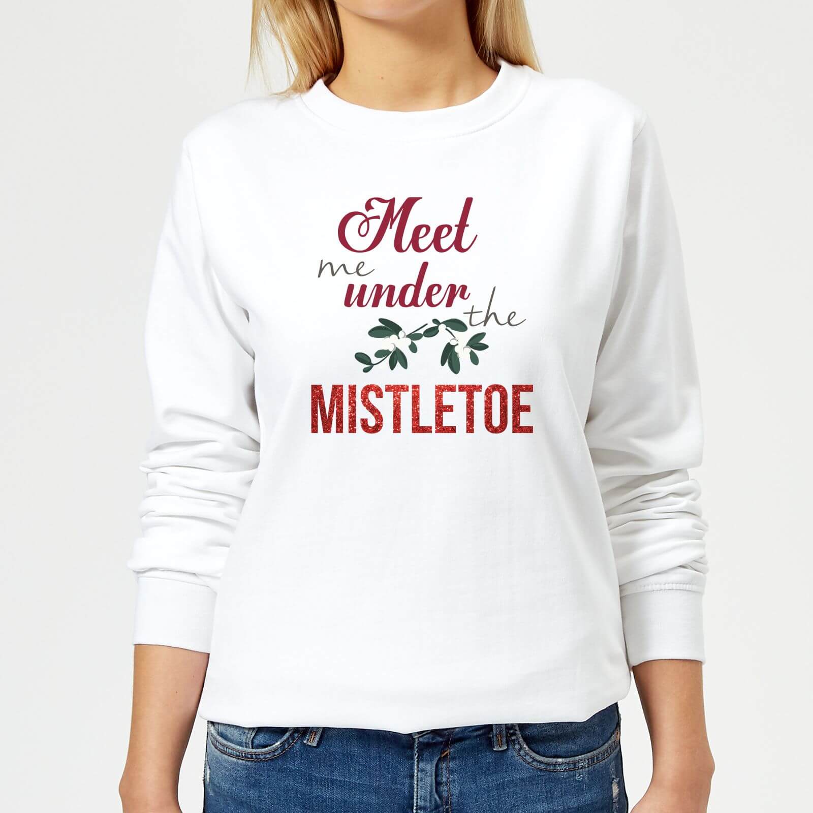 Meet me mistletoe Women's Sweatshirt - White - XS - White