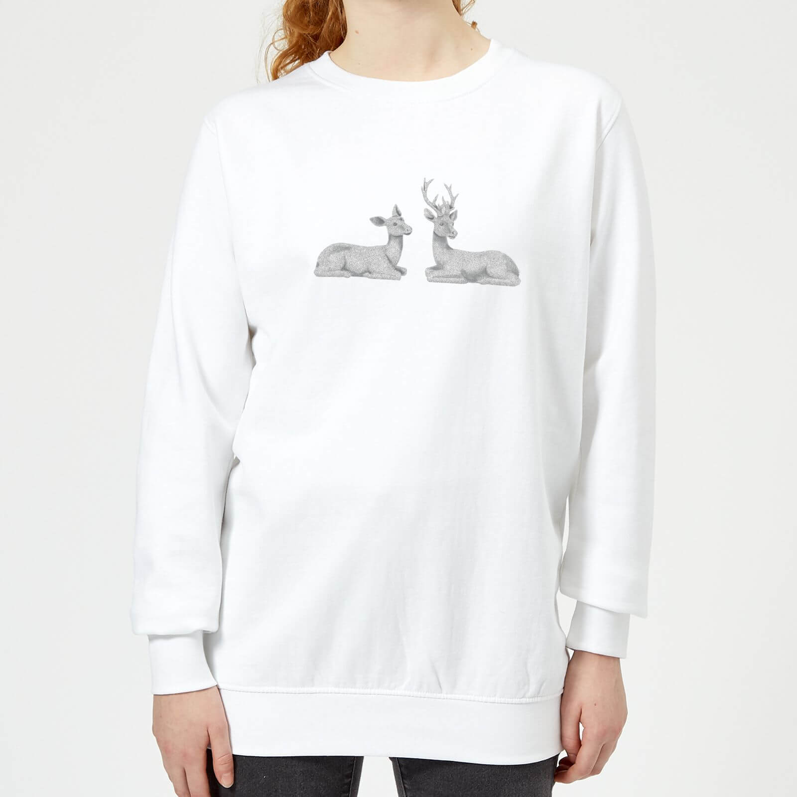 Glitter Stags Women's Sweatshirt - White - XS - White
