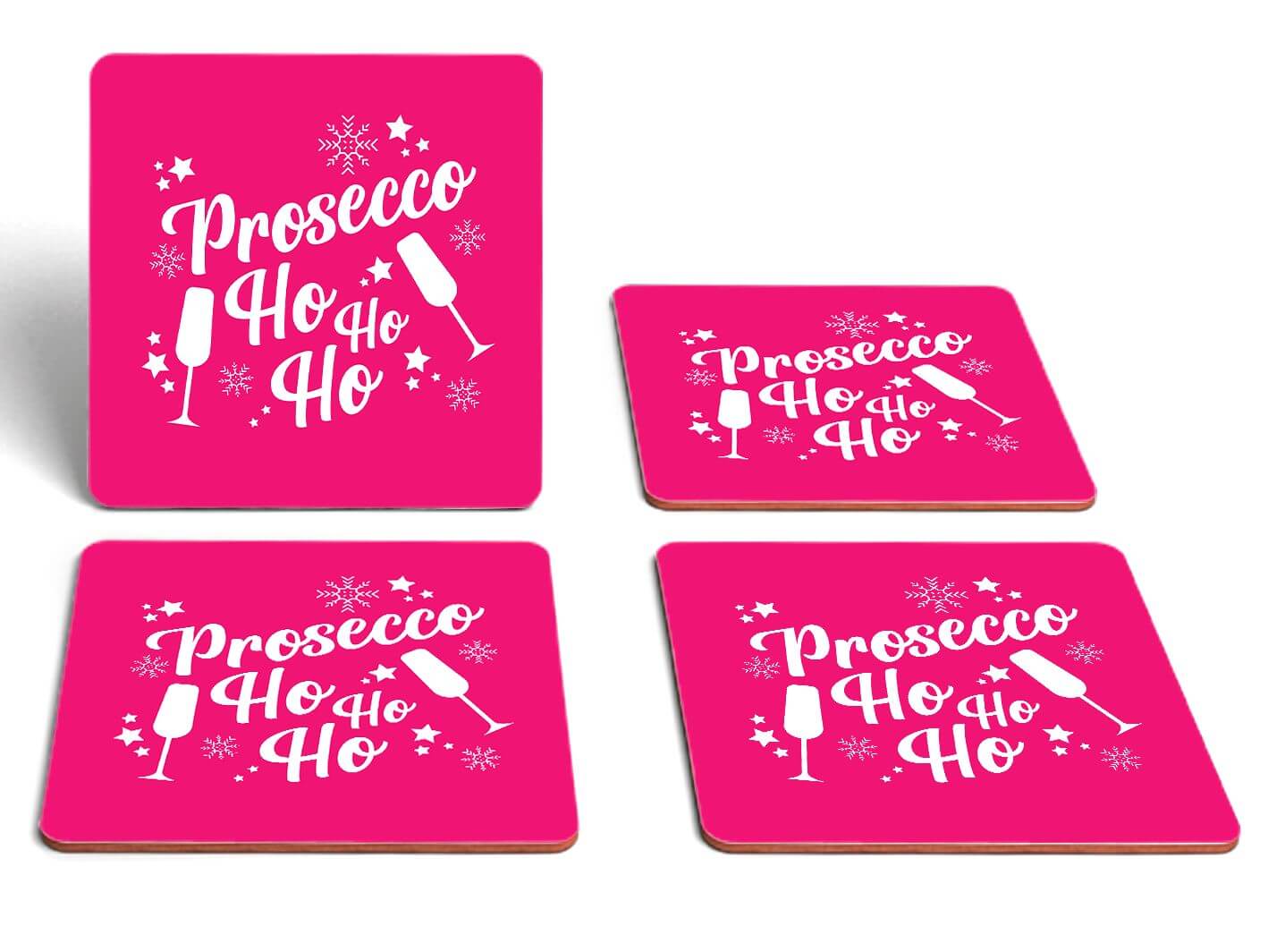 Prosecco Ho Ho Ho Square Coaster Set