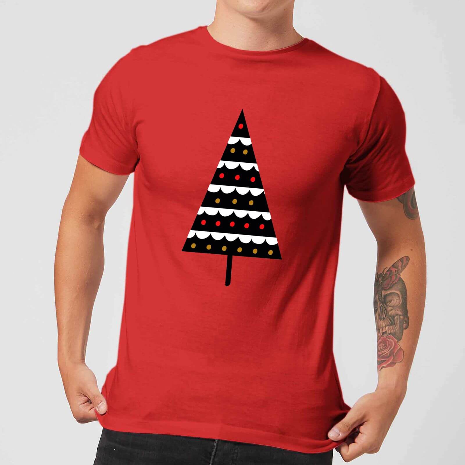 Dark Christmas Tree Men's T-Shirt - Red - S - Red