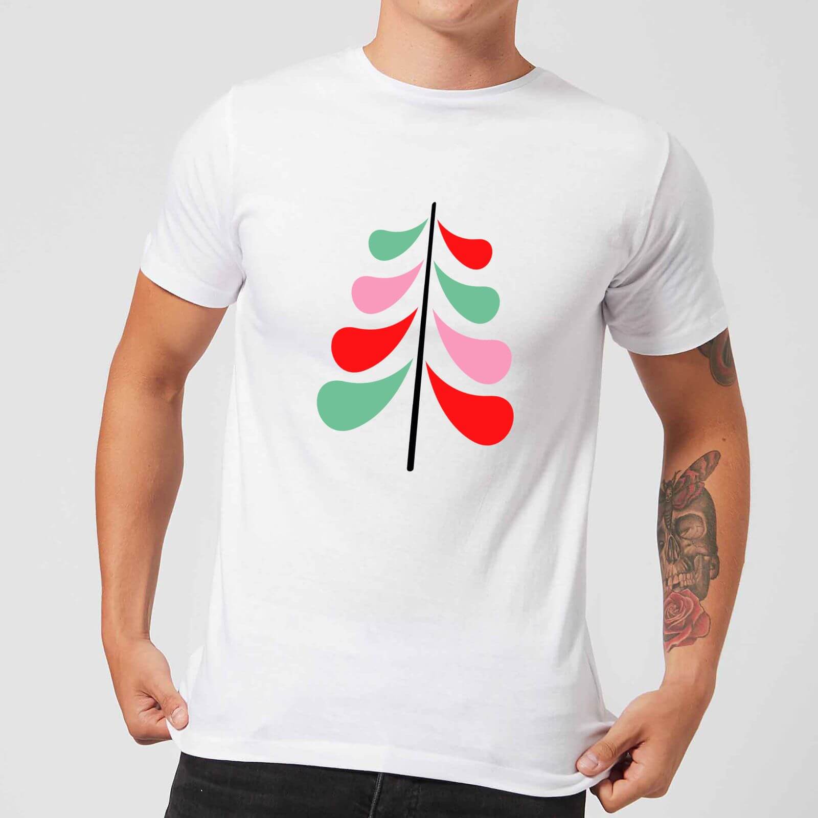 Simple Christmas Tree Men's T-Shirt - White - S - White