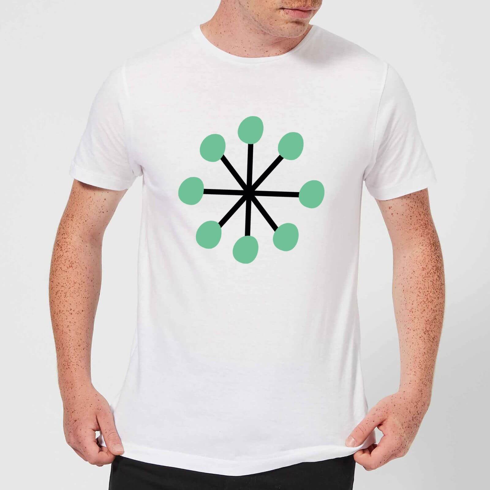 Green Star Men's T-Shirt - White - S - White