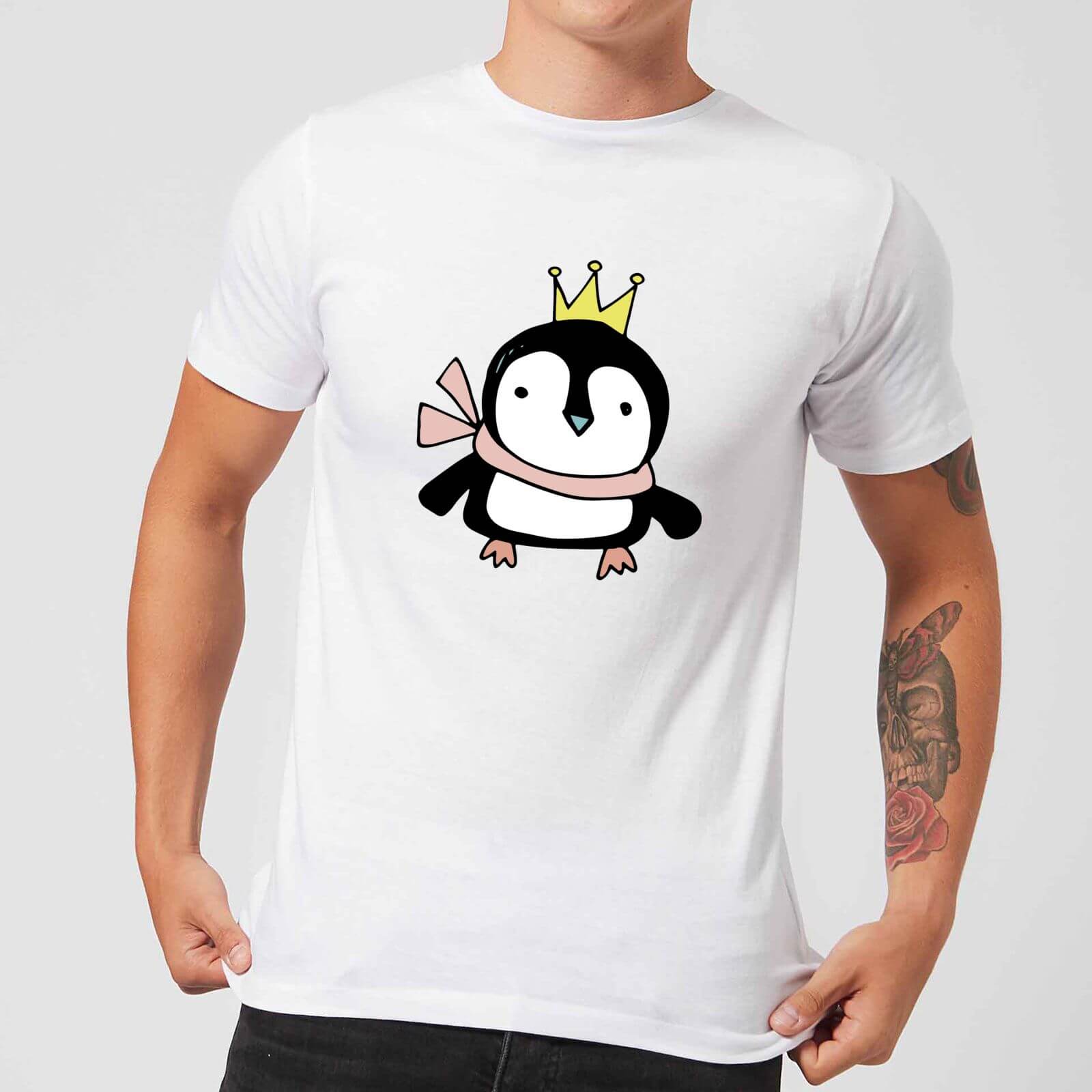 Christmas Penguin Men's T-Shirt - White - S - White