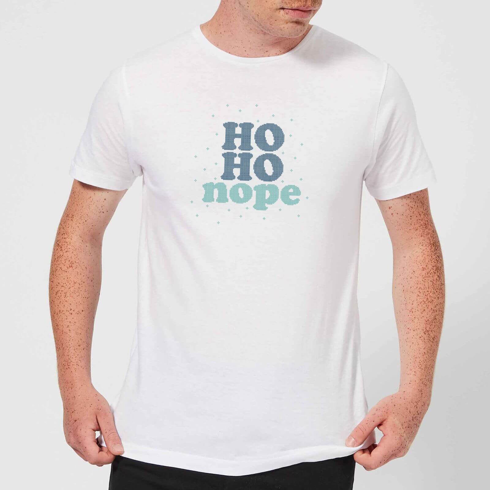Cross Stitch Ho Ho Nope Men's T-Shirt - White - XL - White